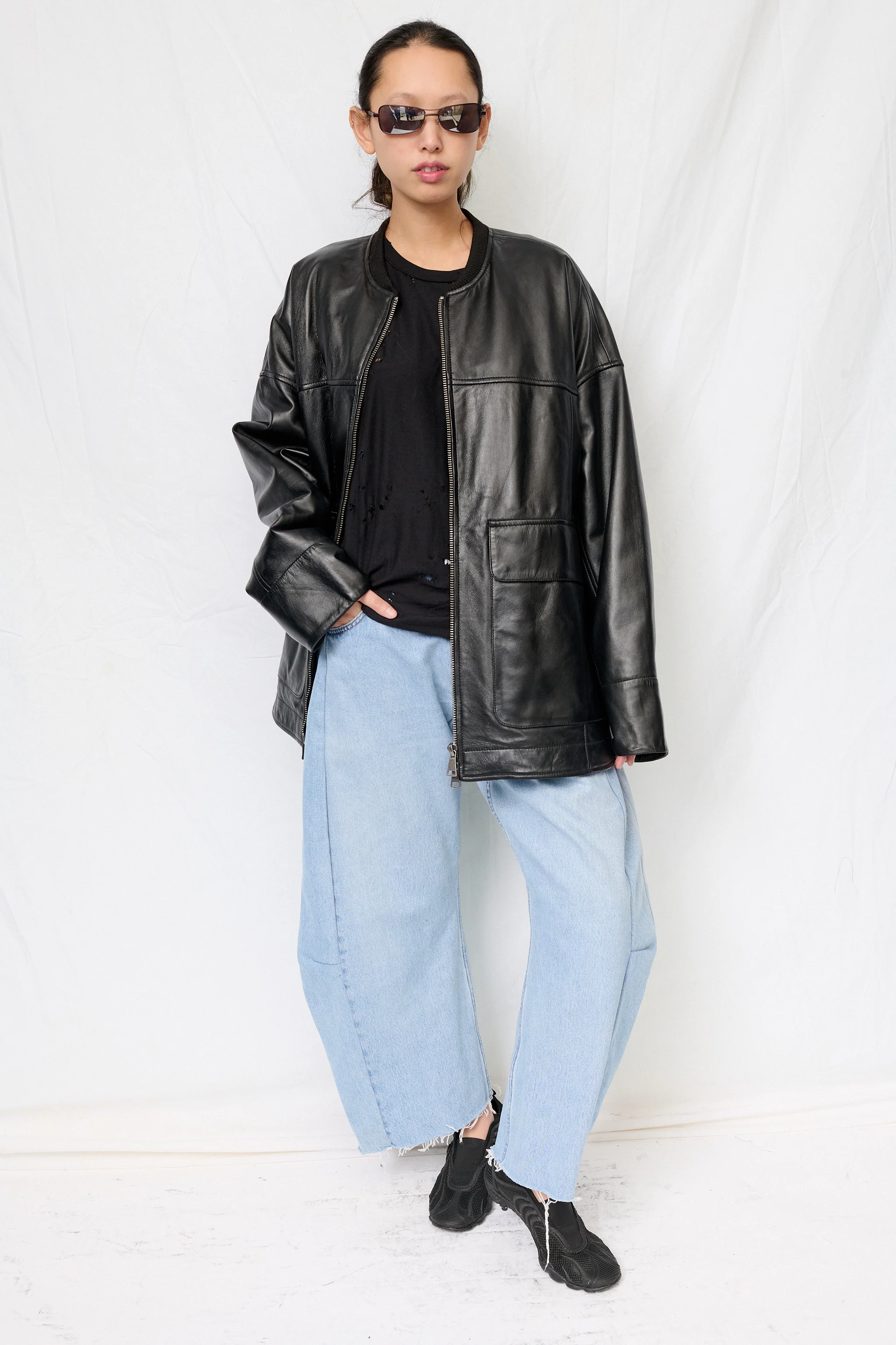 Black Nappa Leather Parka Jacket - Image 5