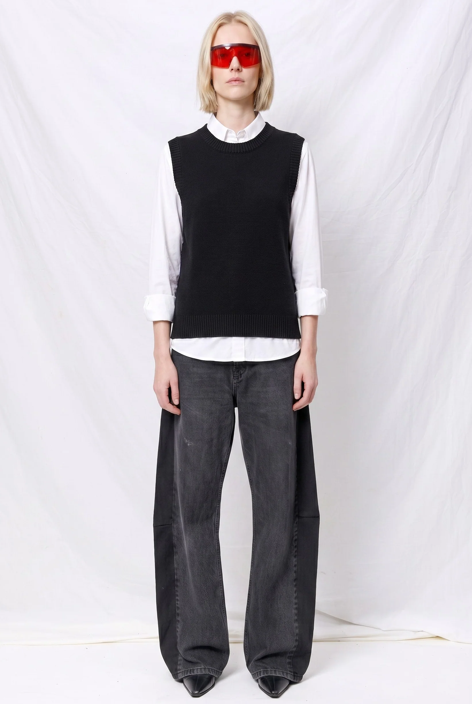 Black Olympia Cotton Linen Top - Image 2