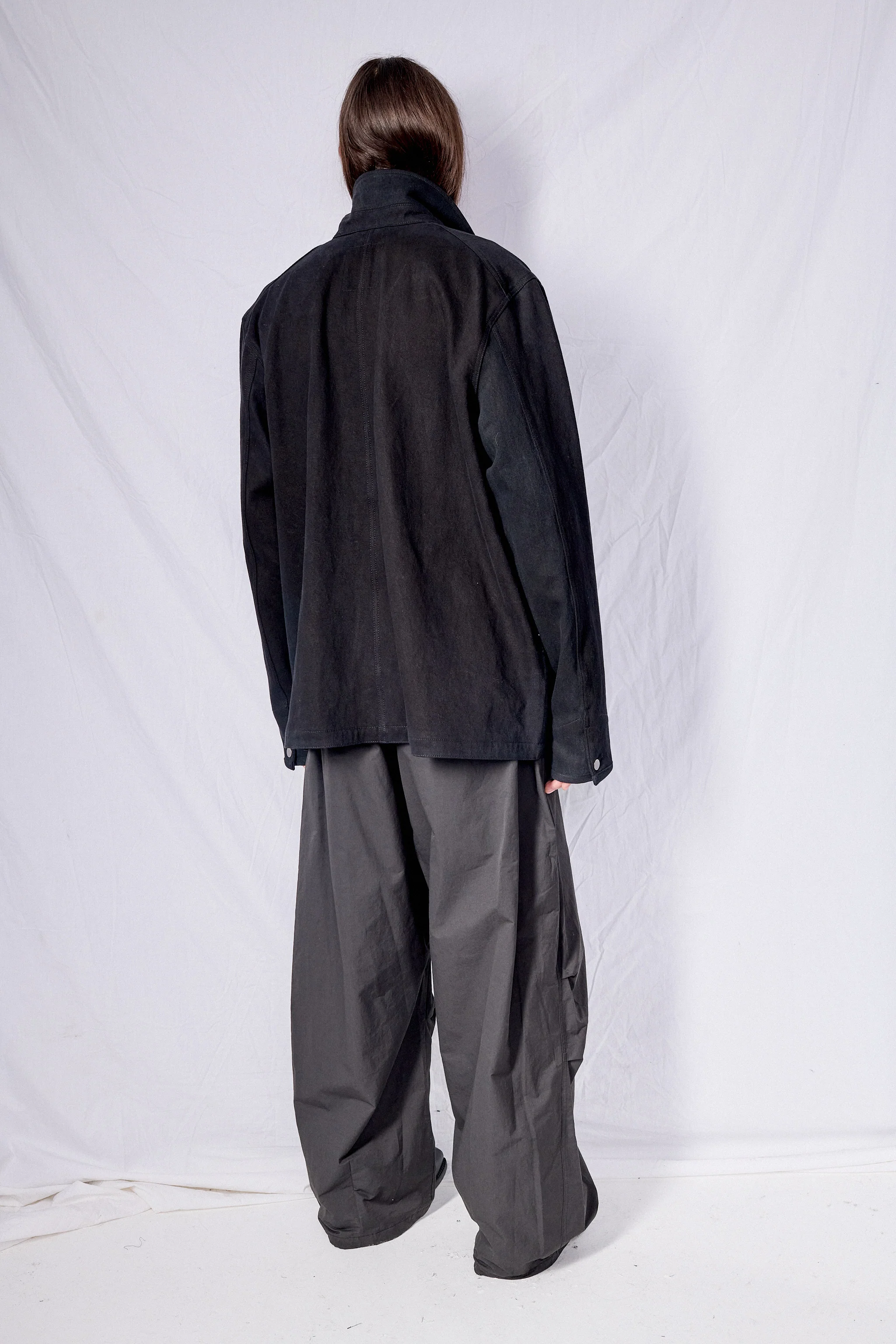 Black Denim Fireman Field Coat - Image 7