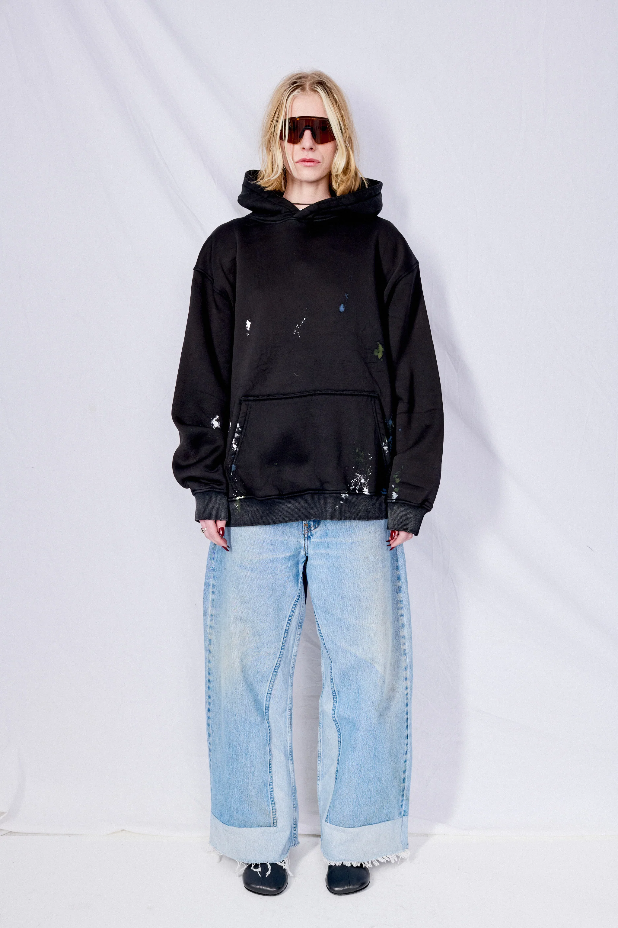 Black Painted Hoodie - Image 5
