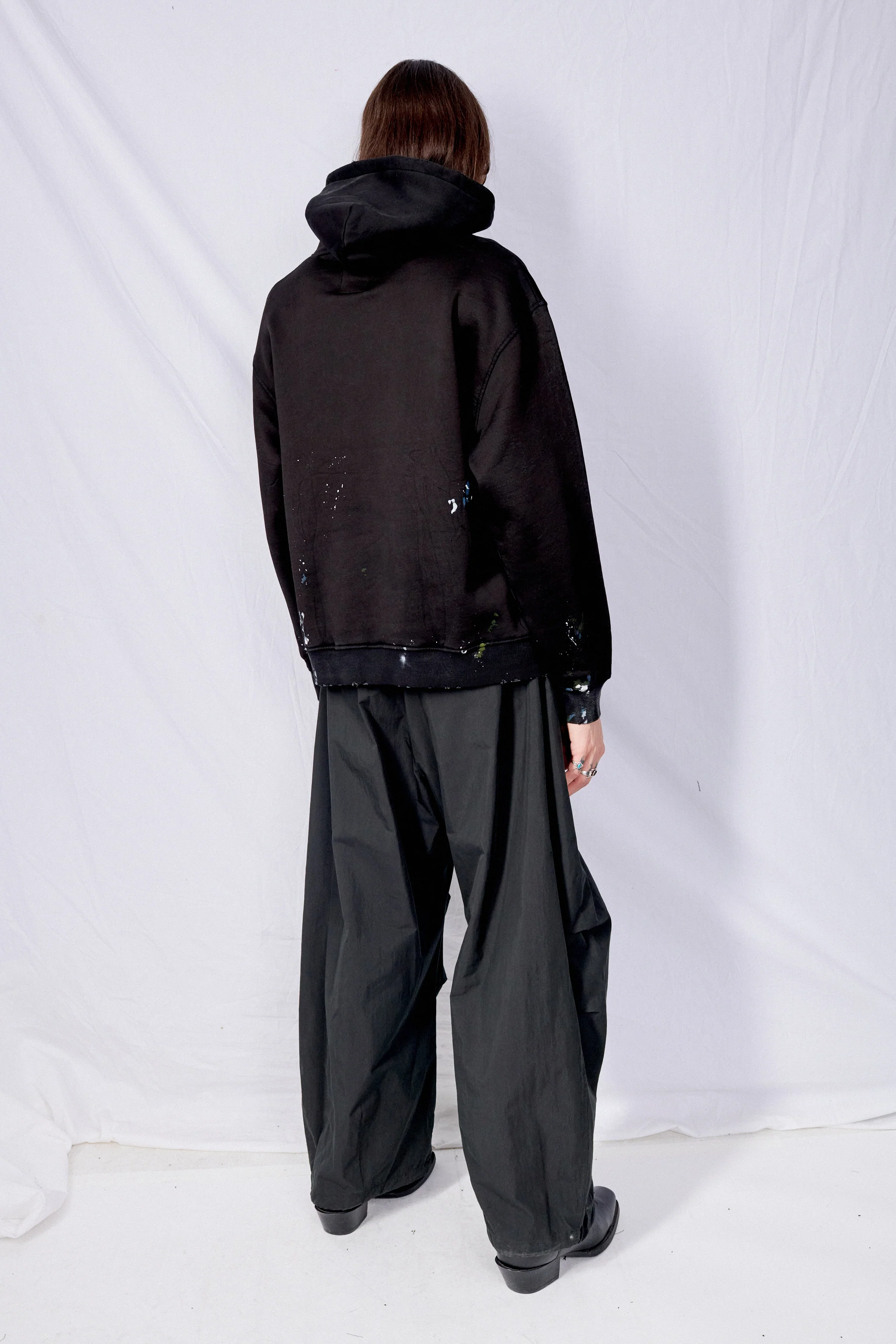 Black Painted Hoodie - Image 7