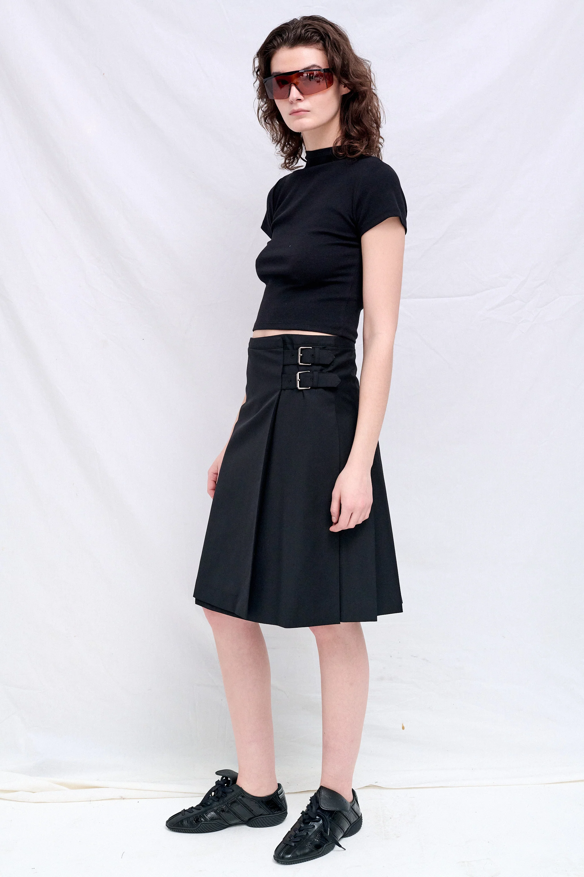 Black Pleats Midi Skirt - Image 2