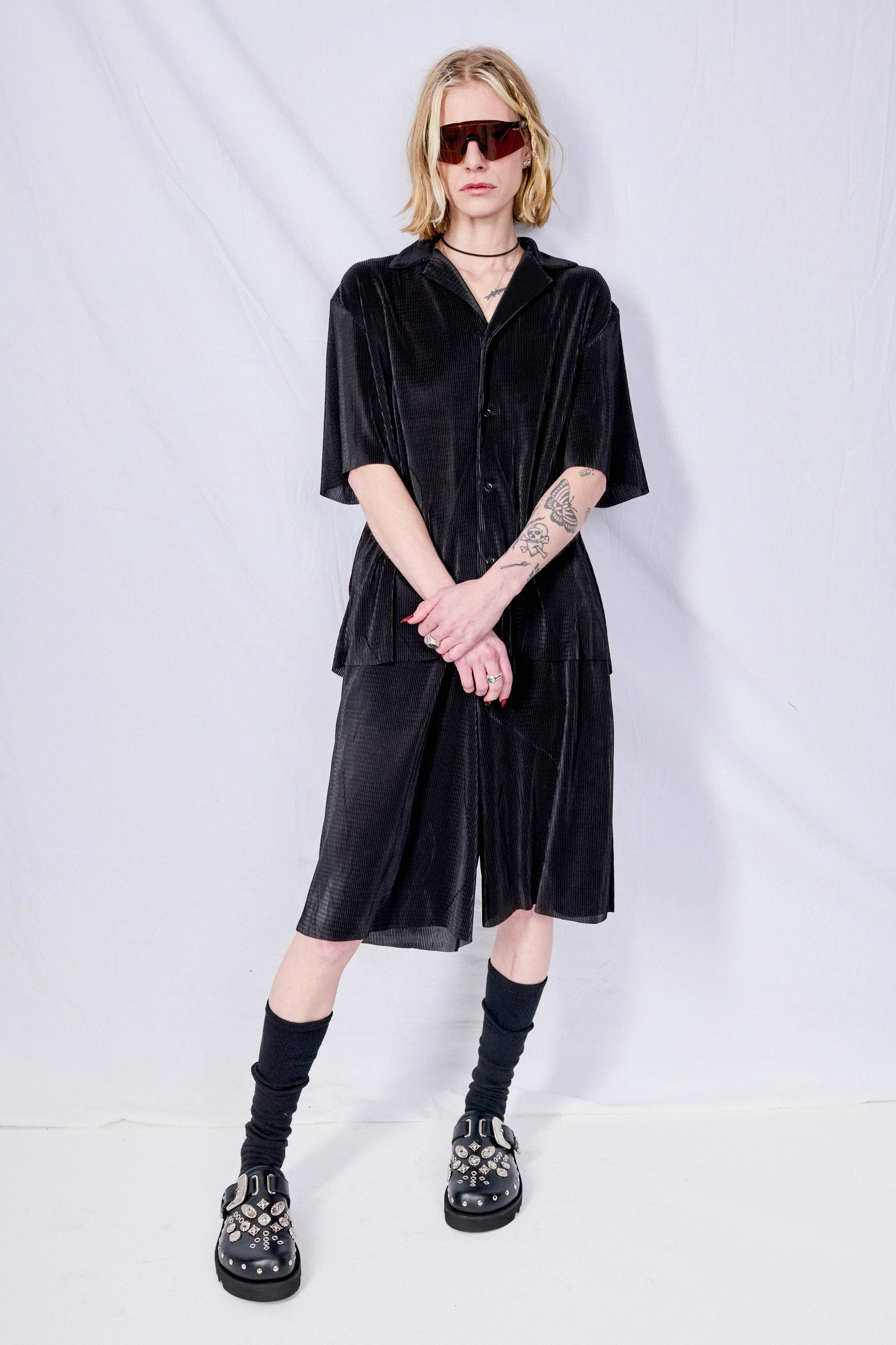 Black Plisse Scout Shirt - Image 12