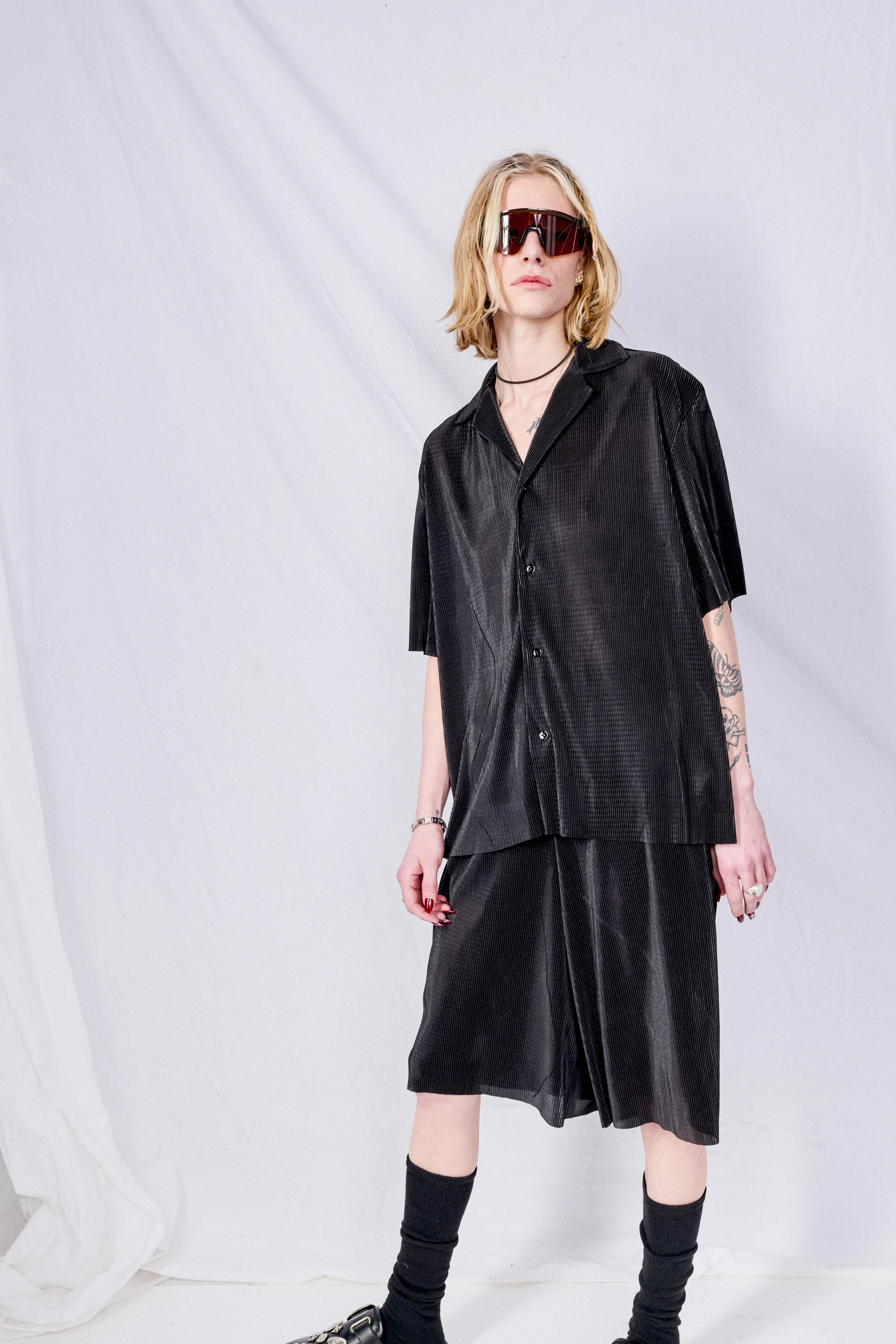 Black Plisse Scout Shirt - Image 4