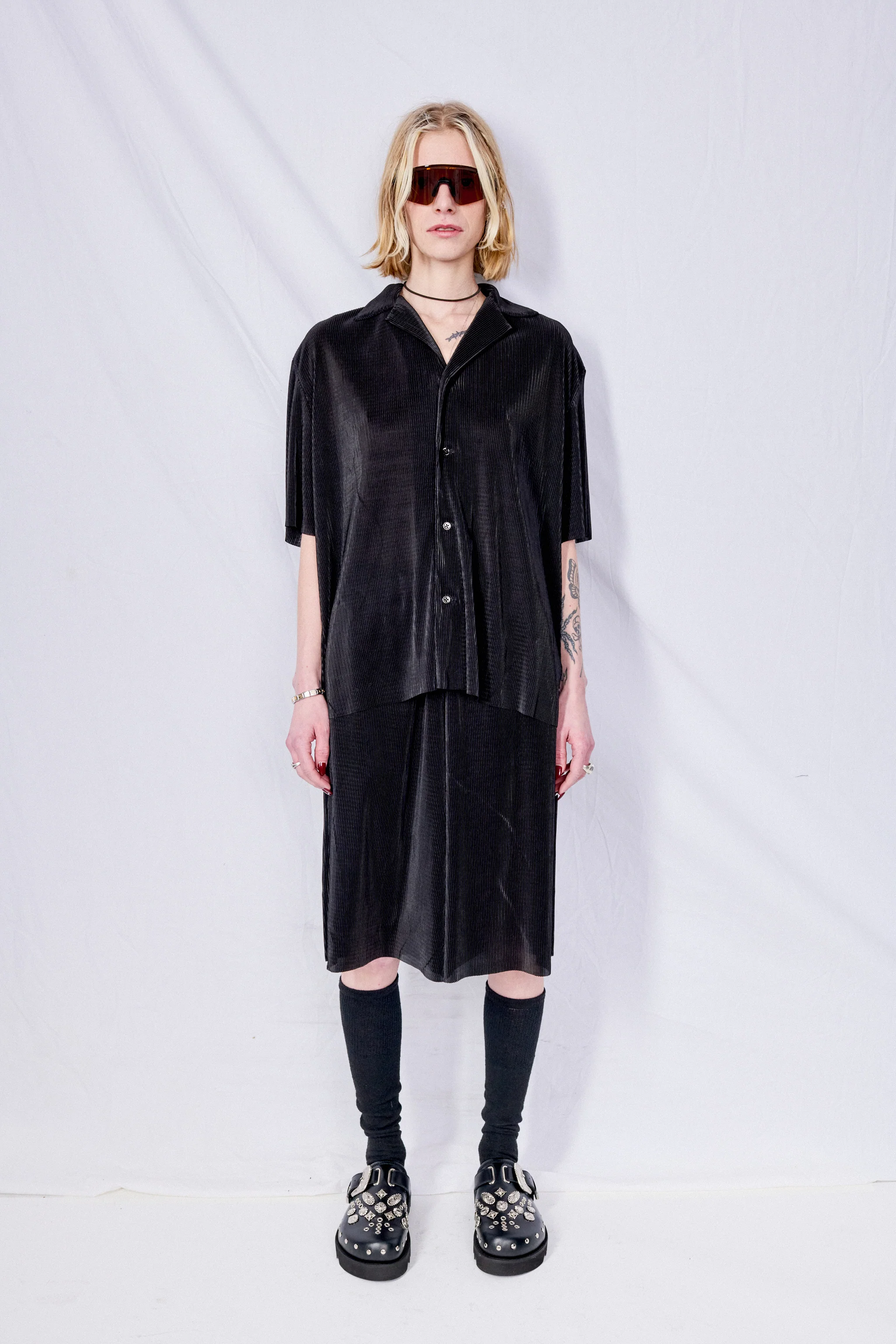 Black Plisse Scout Shirt - Image 6