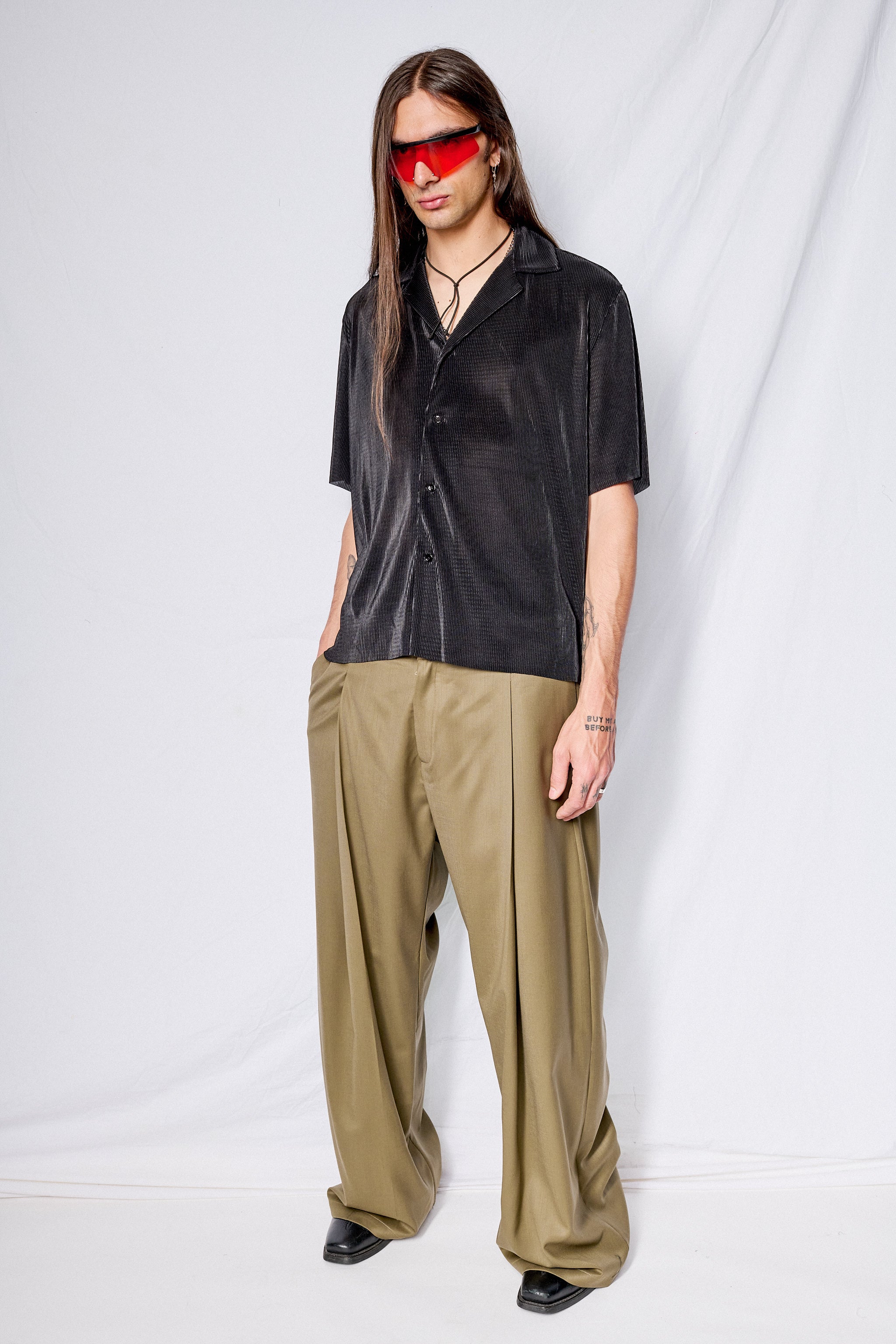 Black Plisse Scout Shirt - Image 7