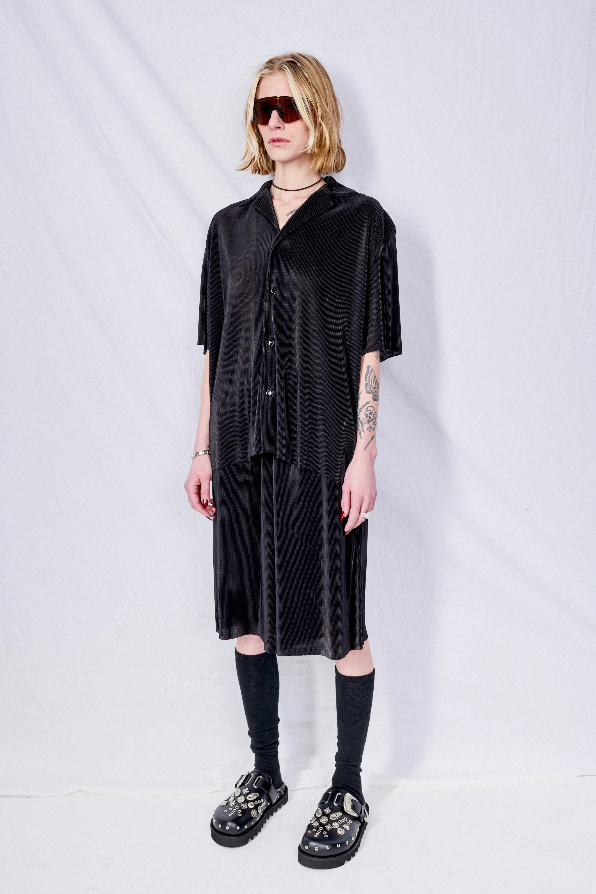 Black Plisse Scout Shirt - Image 9