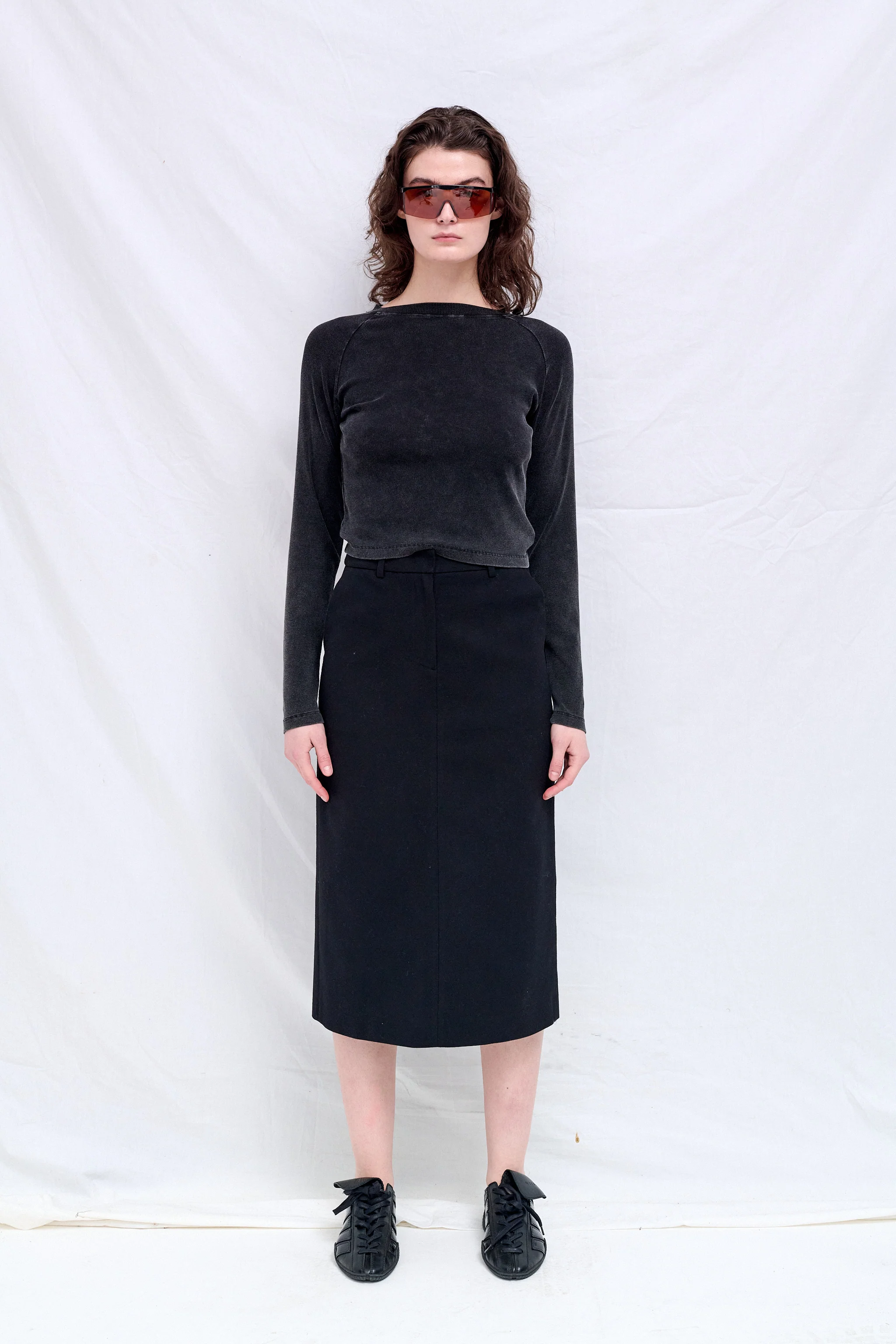 Black Raglan Long Sleeve Slim T-Shirt - Image 4