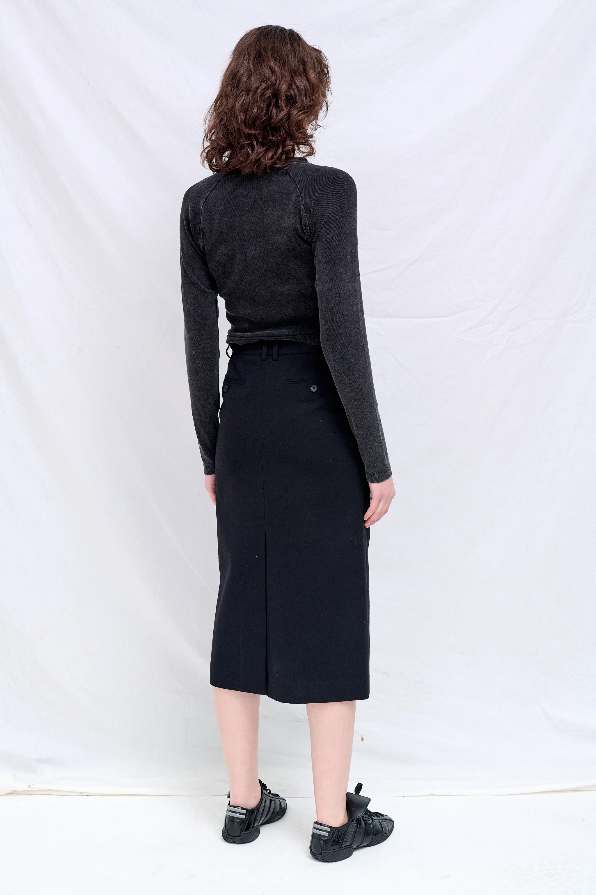 Black Raglan Long Sleeve Slim T-Shirt - Image 5