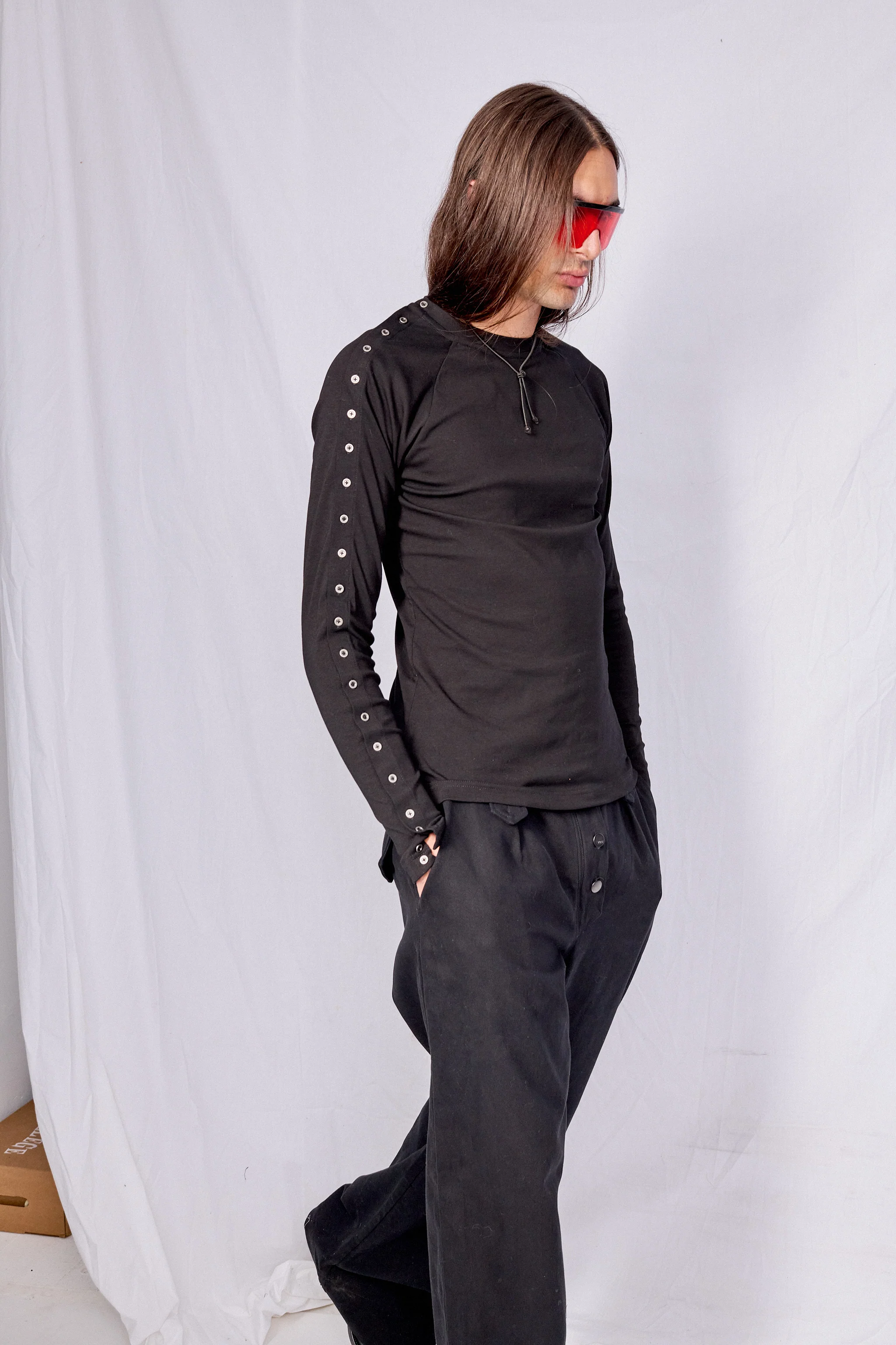 Black Ribbed Raglan Longsleeve - Image 2