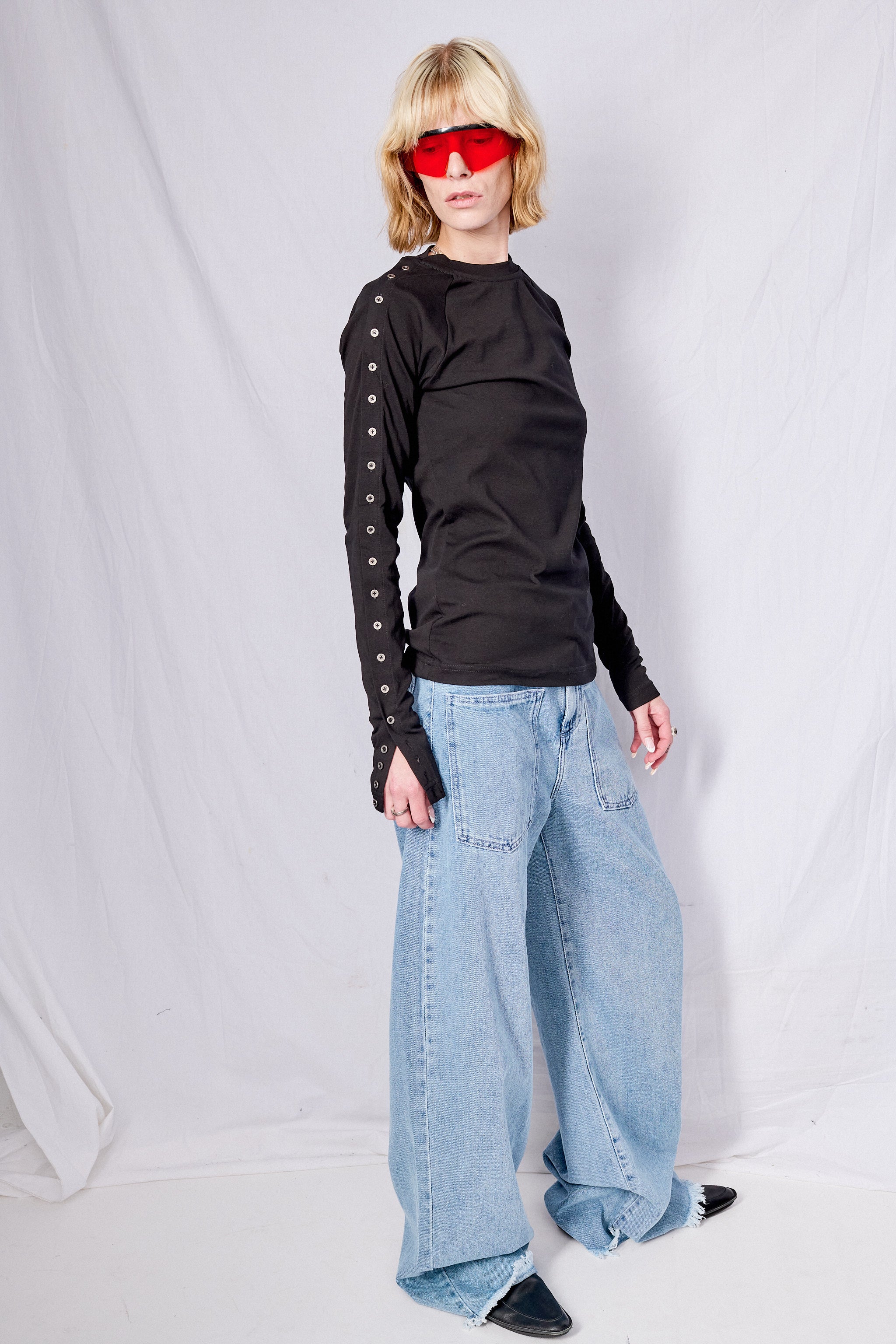 Black Ribbed Raglan Longsleeve - Image 7
