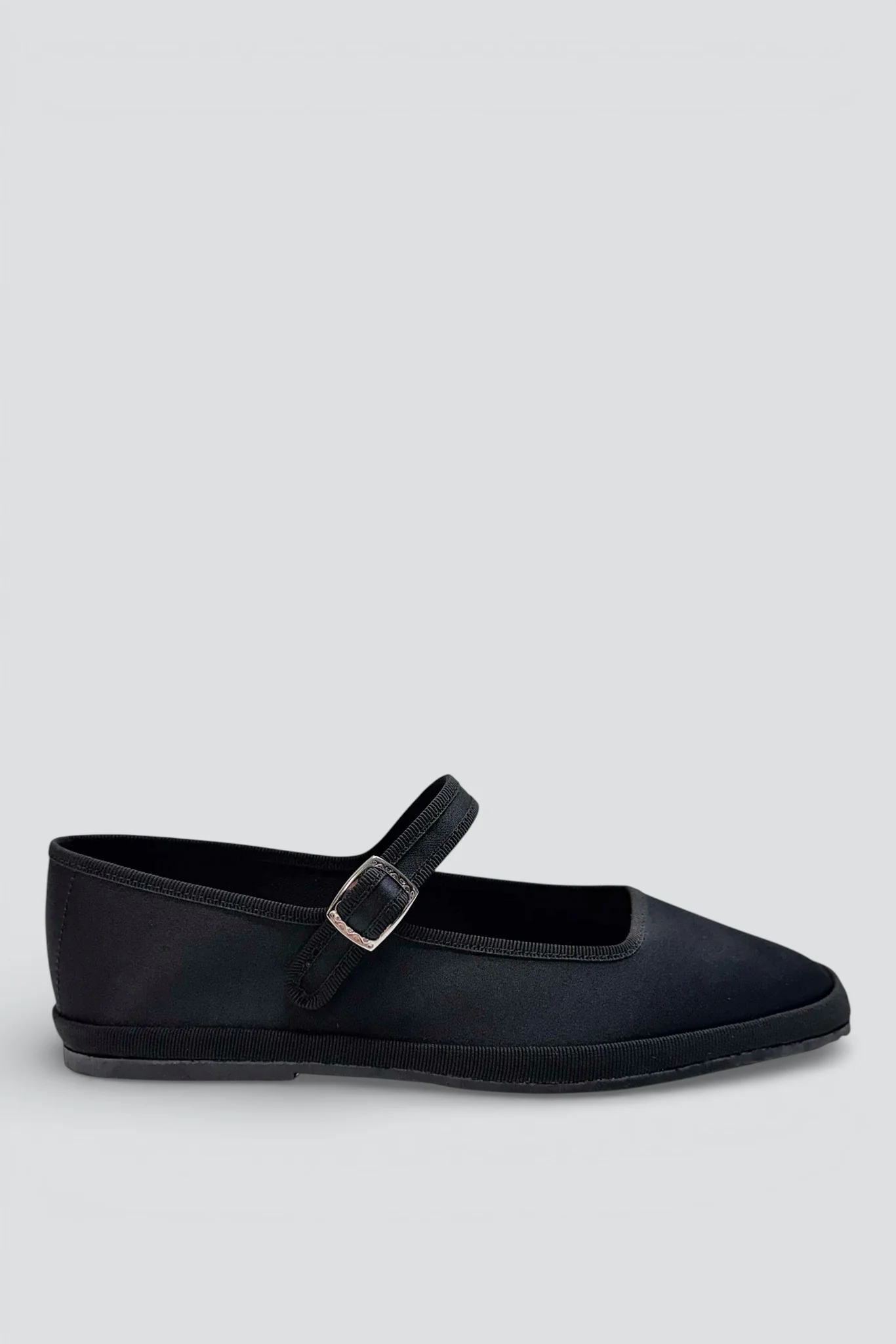 Black Satin Square Toe Mary Jane
