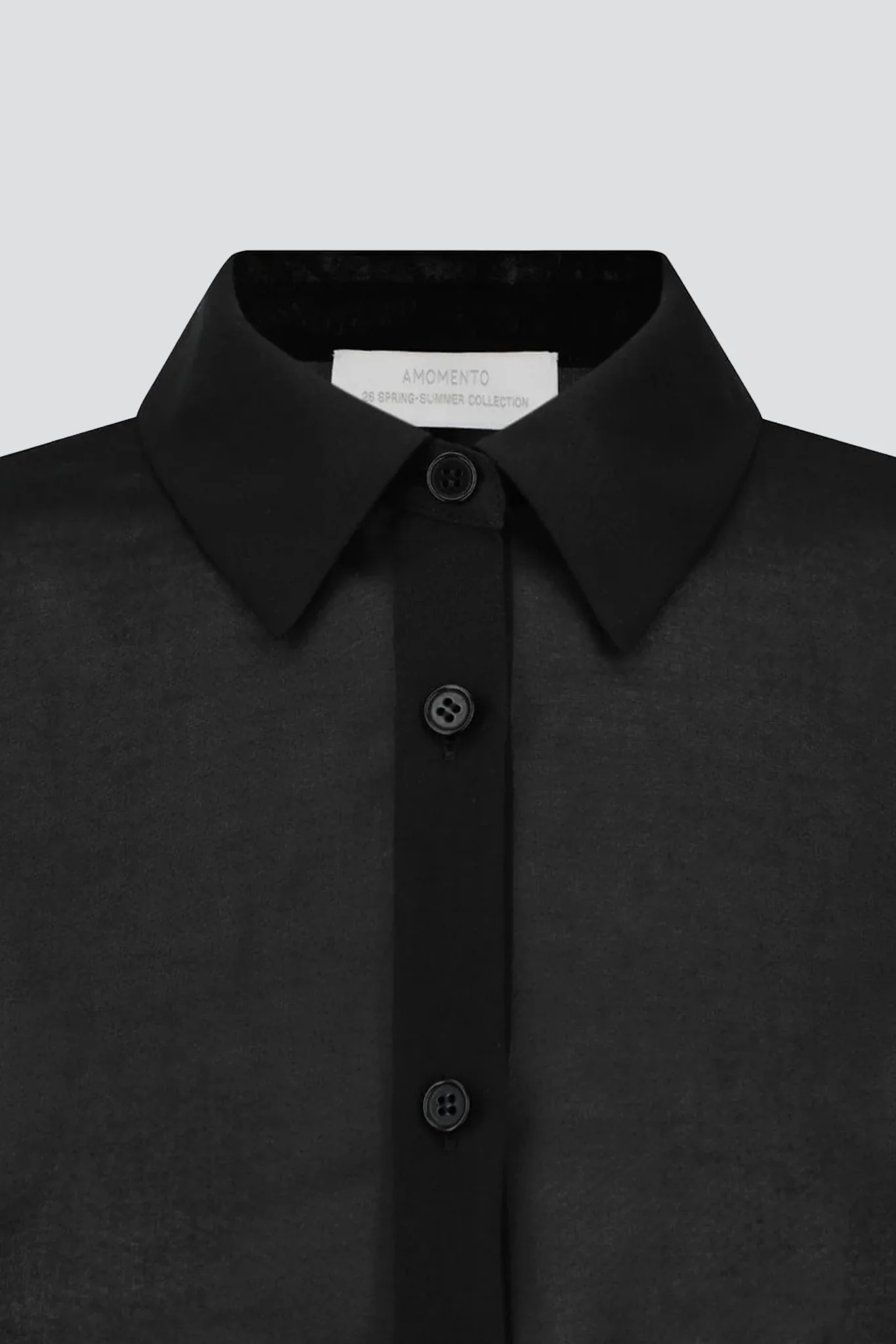 Black Sheer Slim Shirt - Image 3