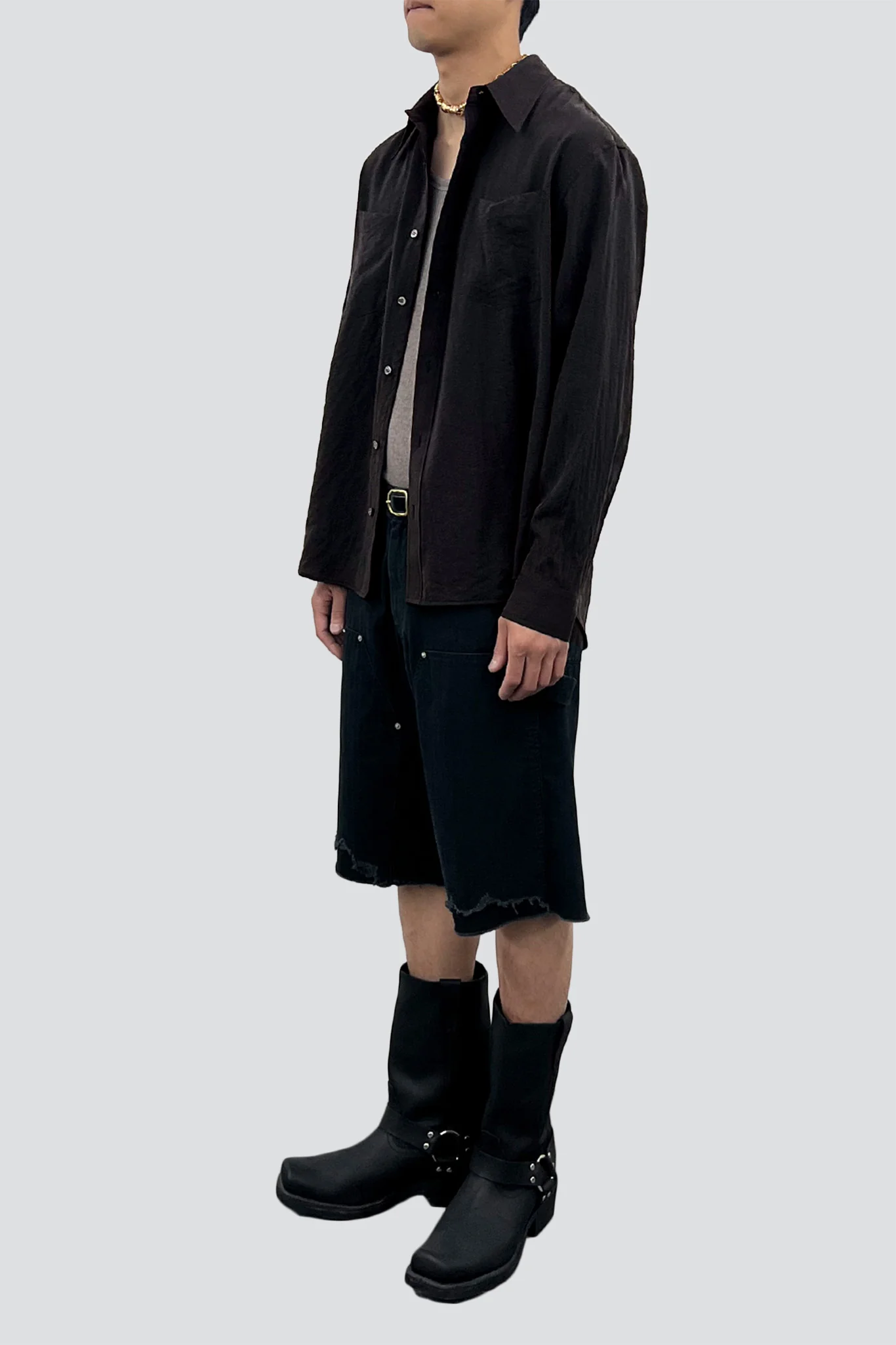 Black Silk Crepe Shirt - Image 4