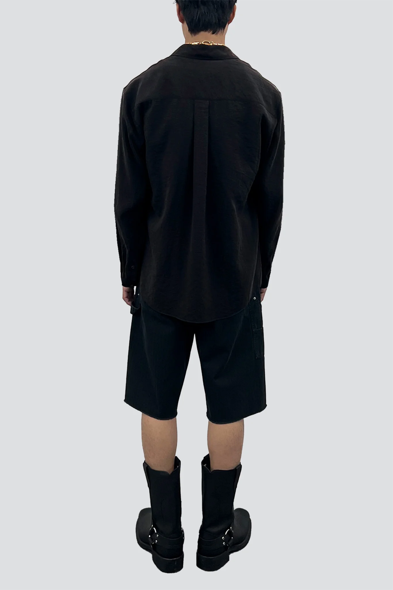 Black Silk Crepe Shirt - Image 5