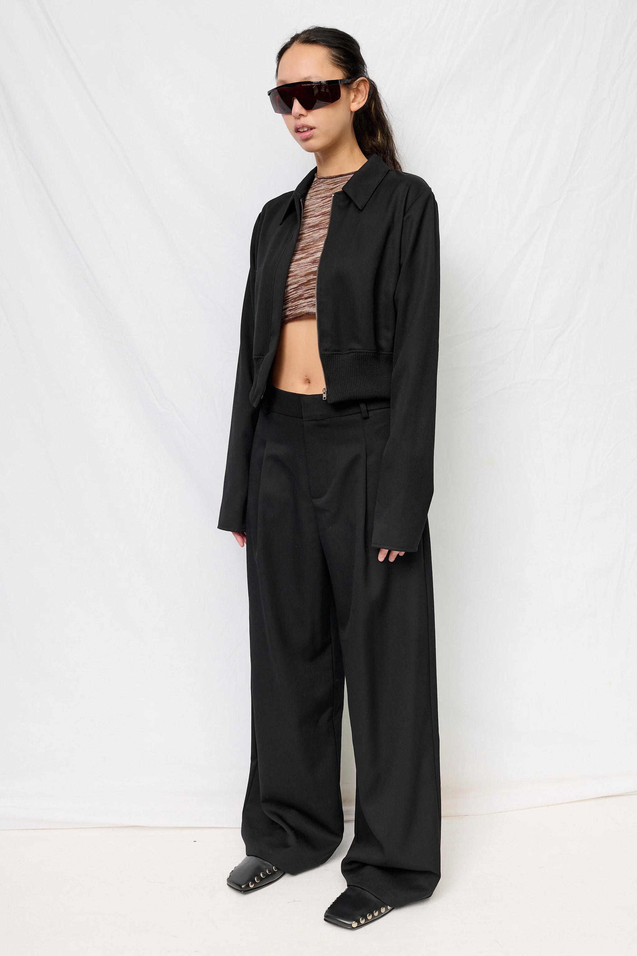 Black Suiting Bolero Jacket - Image 4