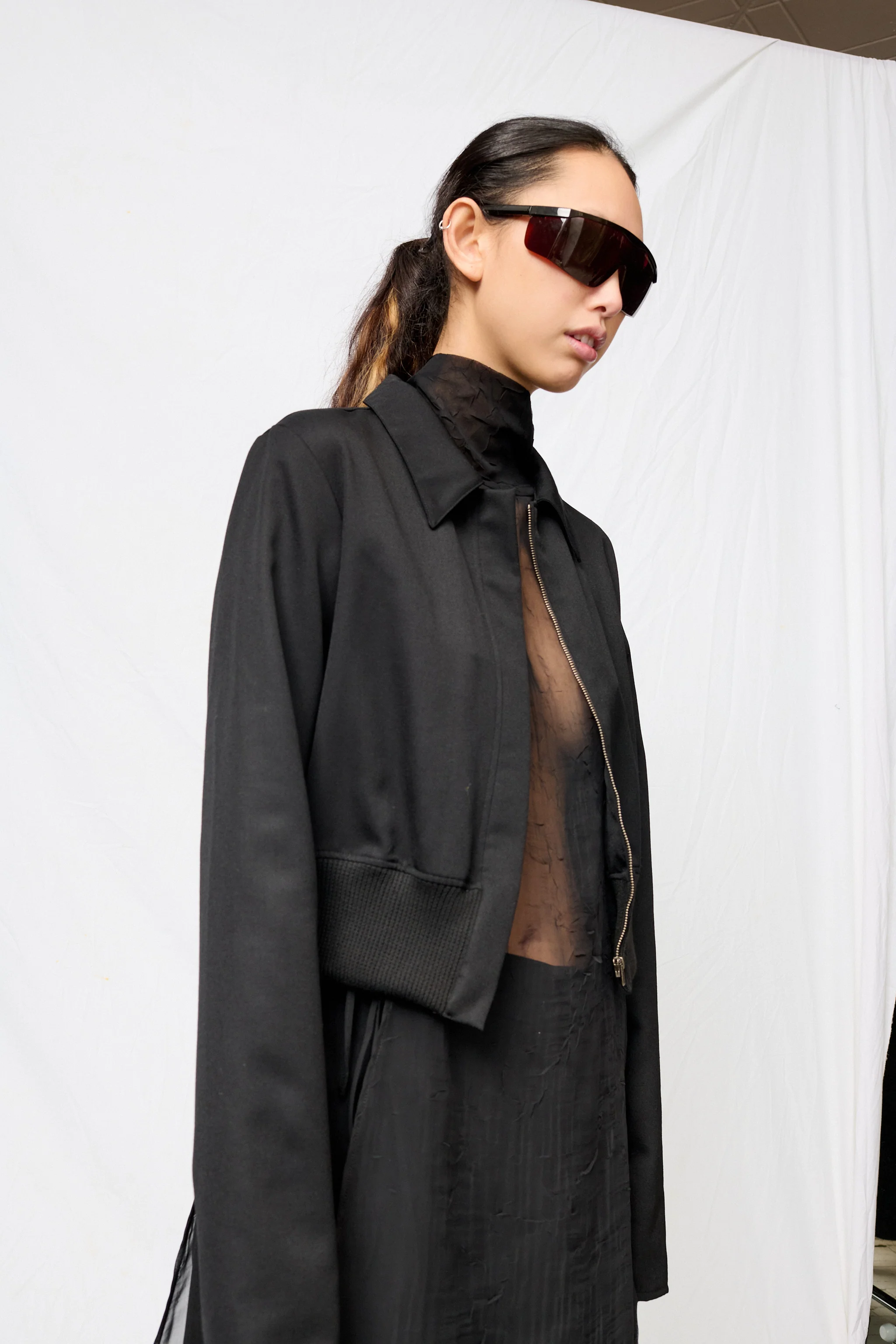 Black Suiting Bolero Jacket - Image 7