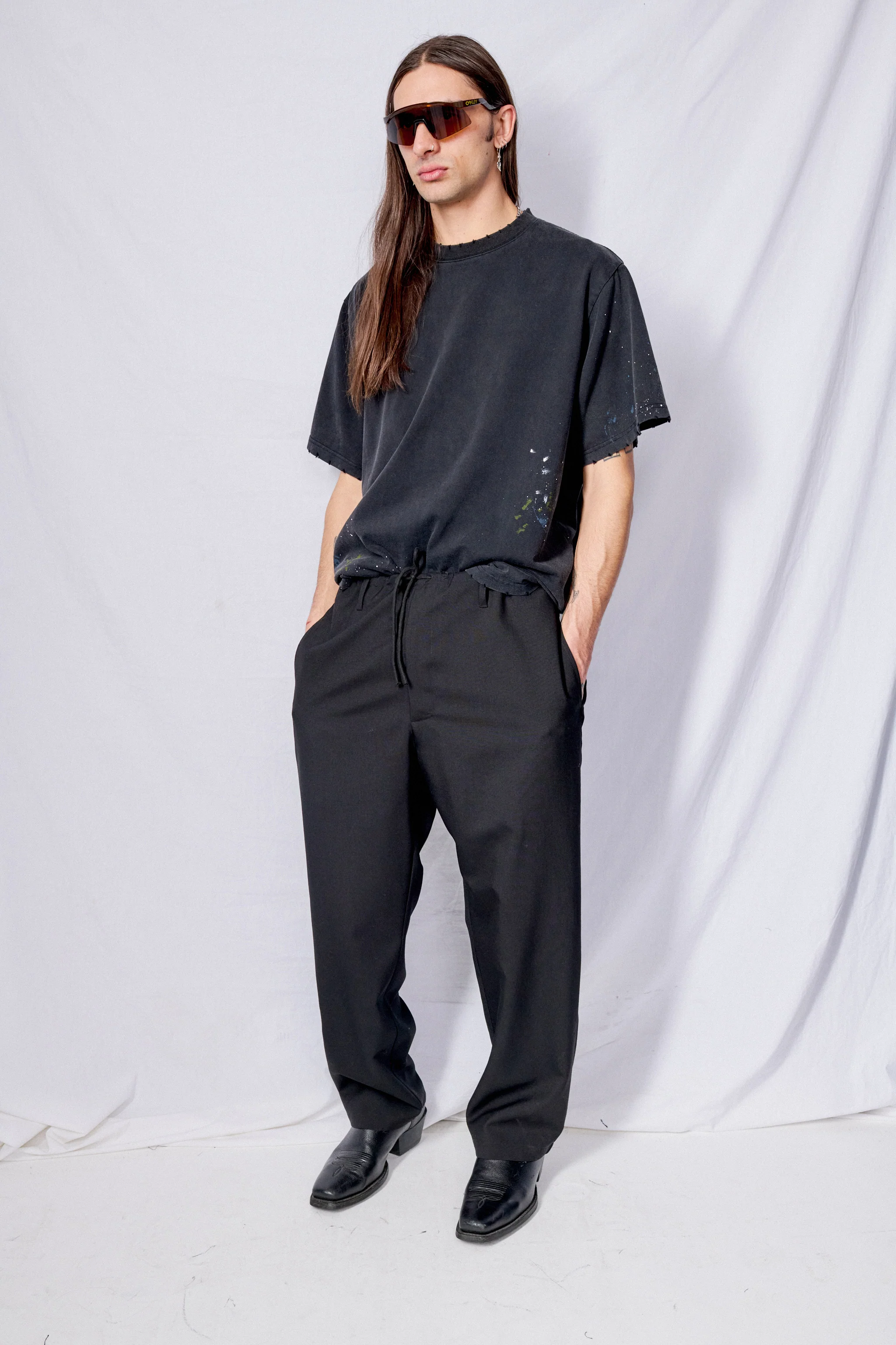 Black Suiting Drawstring Pant - Image 2