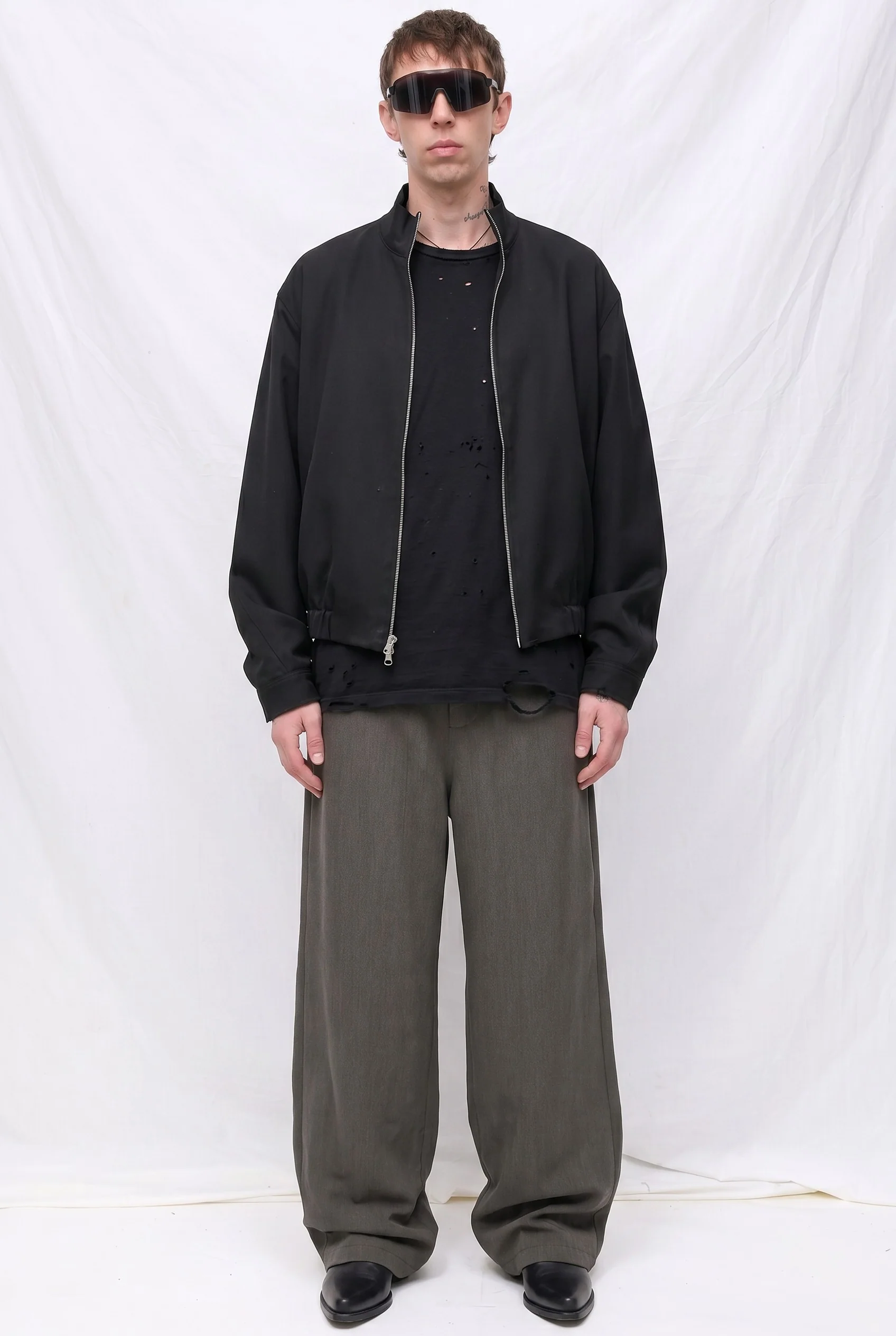 Black Suiting Mockneck Jacket - Image 2