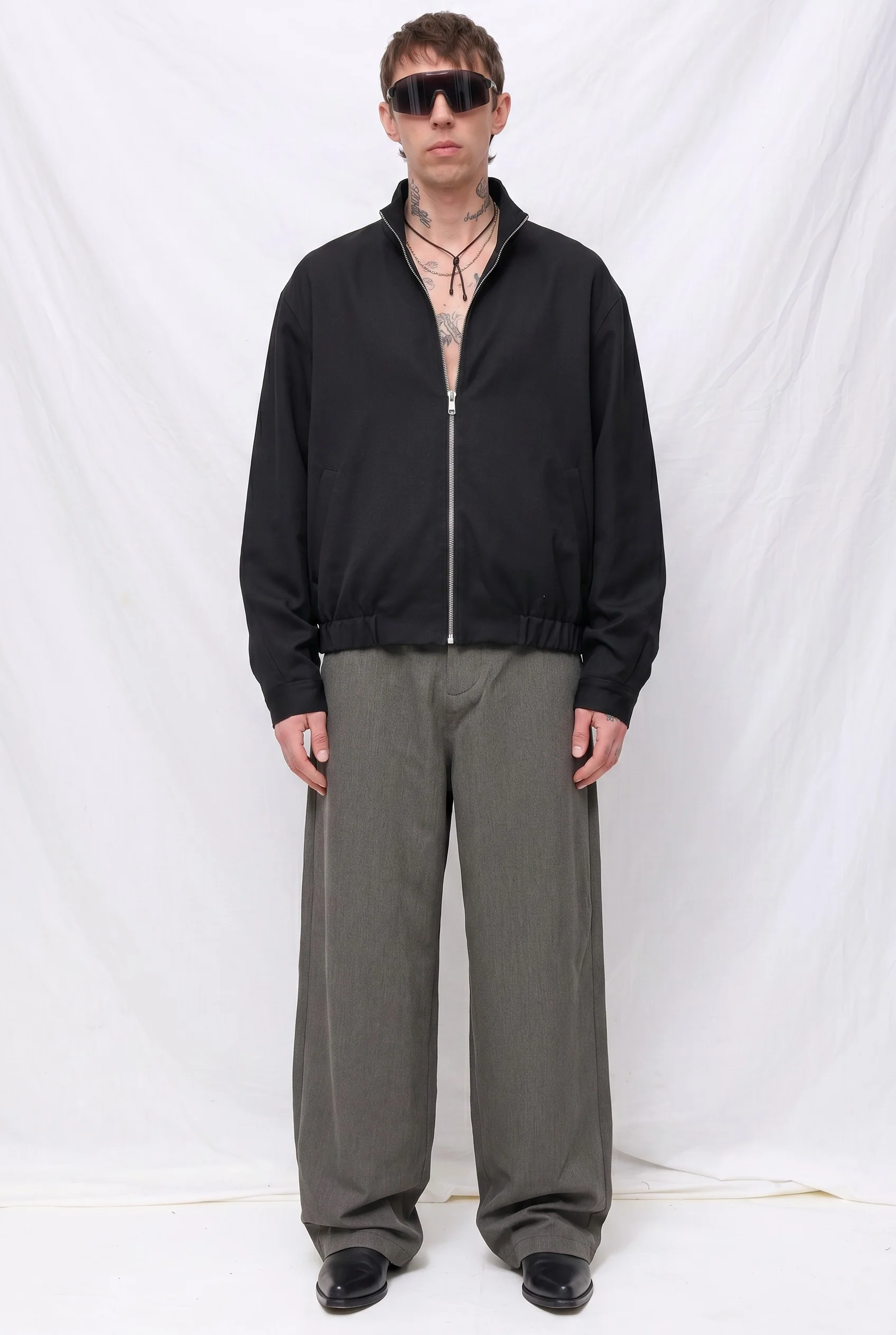 Black Suiting Mockneck Jacket - Image 3
