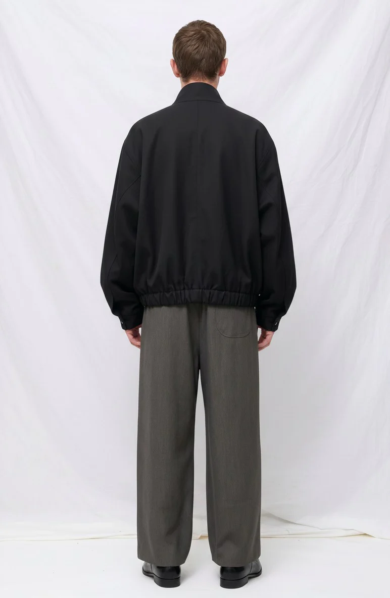 Black Suiting Mockneck Jacket - Image 4