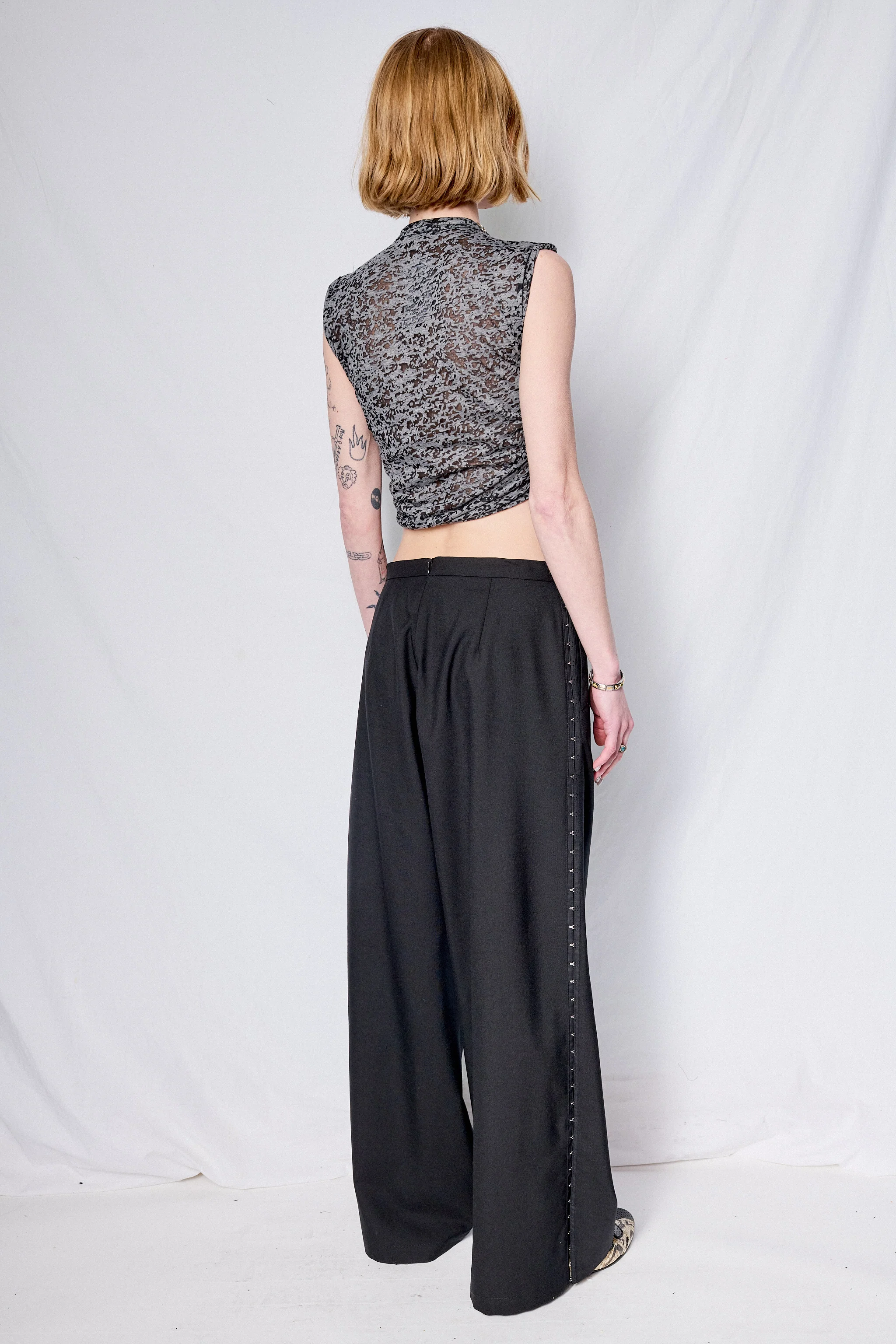 Black Suiting Side Hook Clean Pant - Image 6