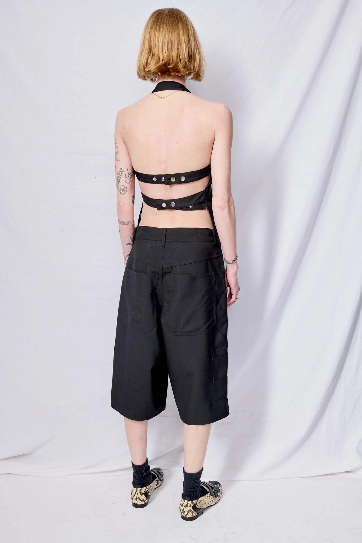 Black Suiting Strap Halter Top - Image 4