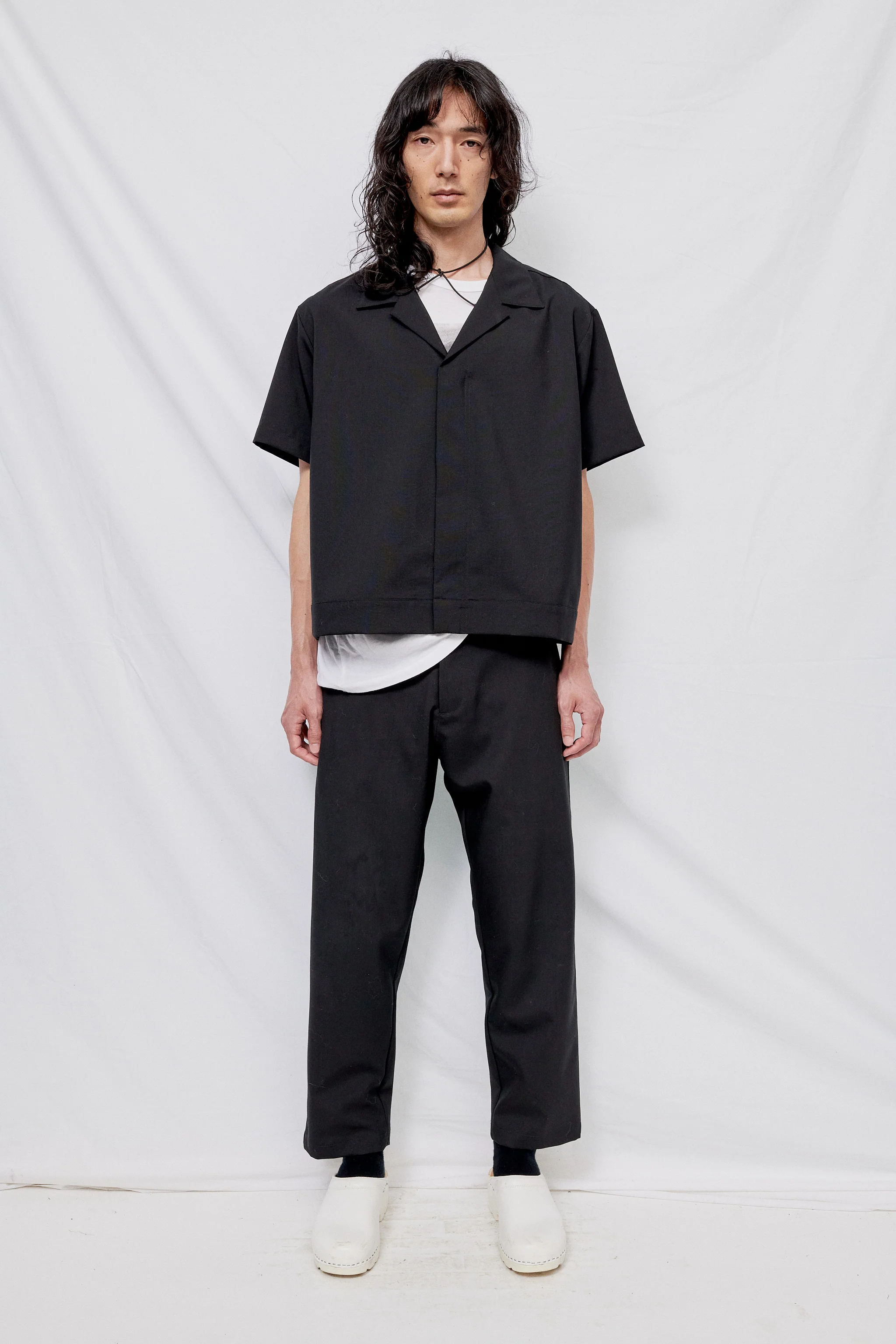 Black Suiting Zip Bowling Shirt - Image 3