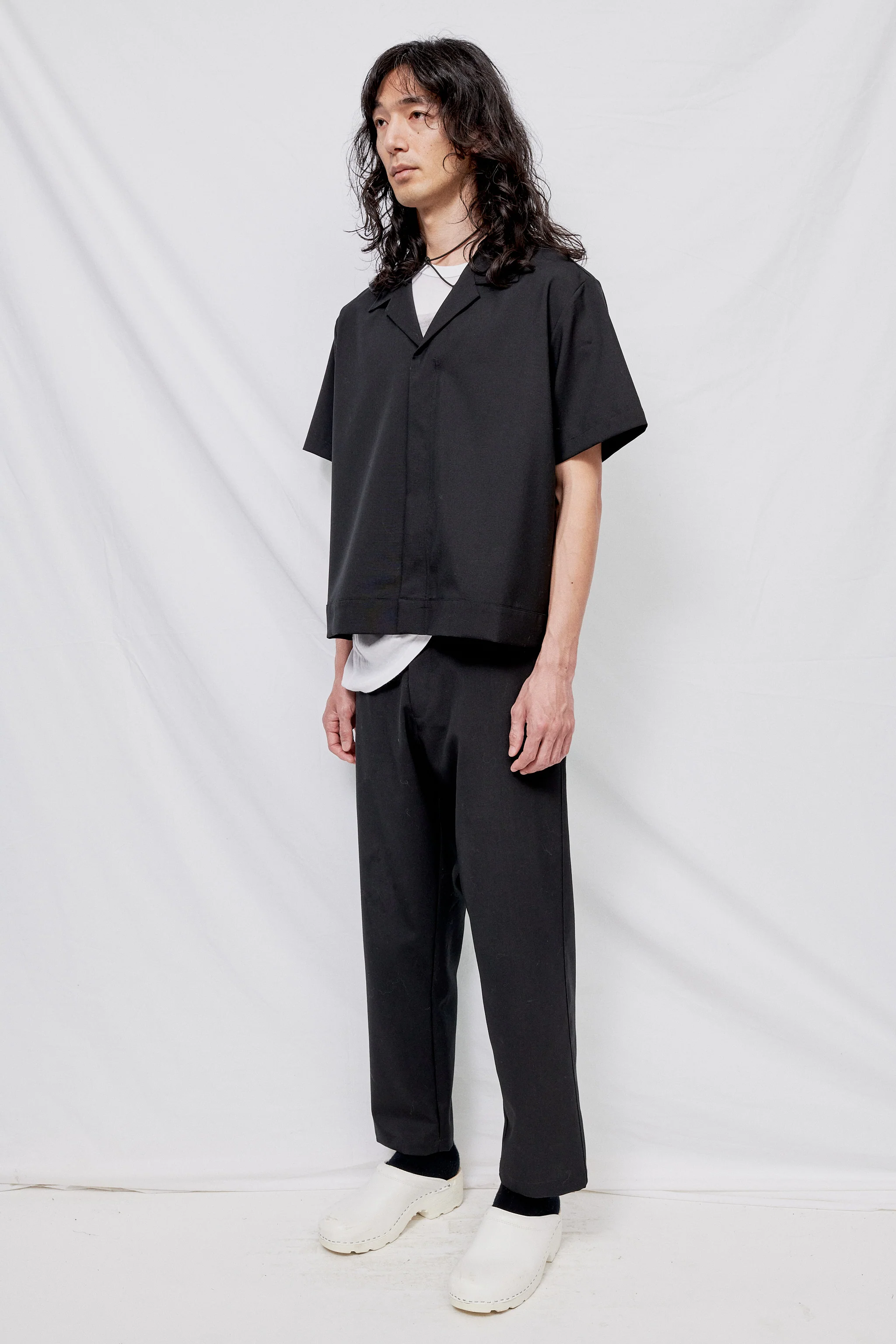 Black Suiting Zip Bowling Shirt - Image 5