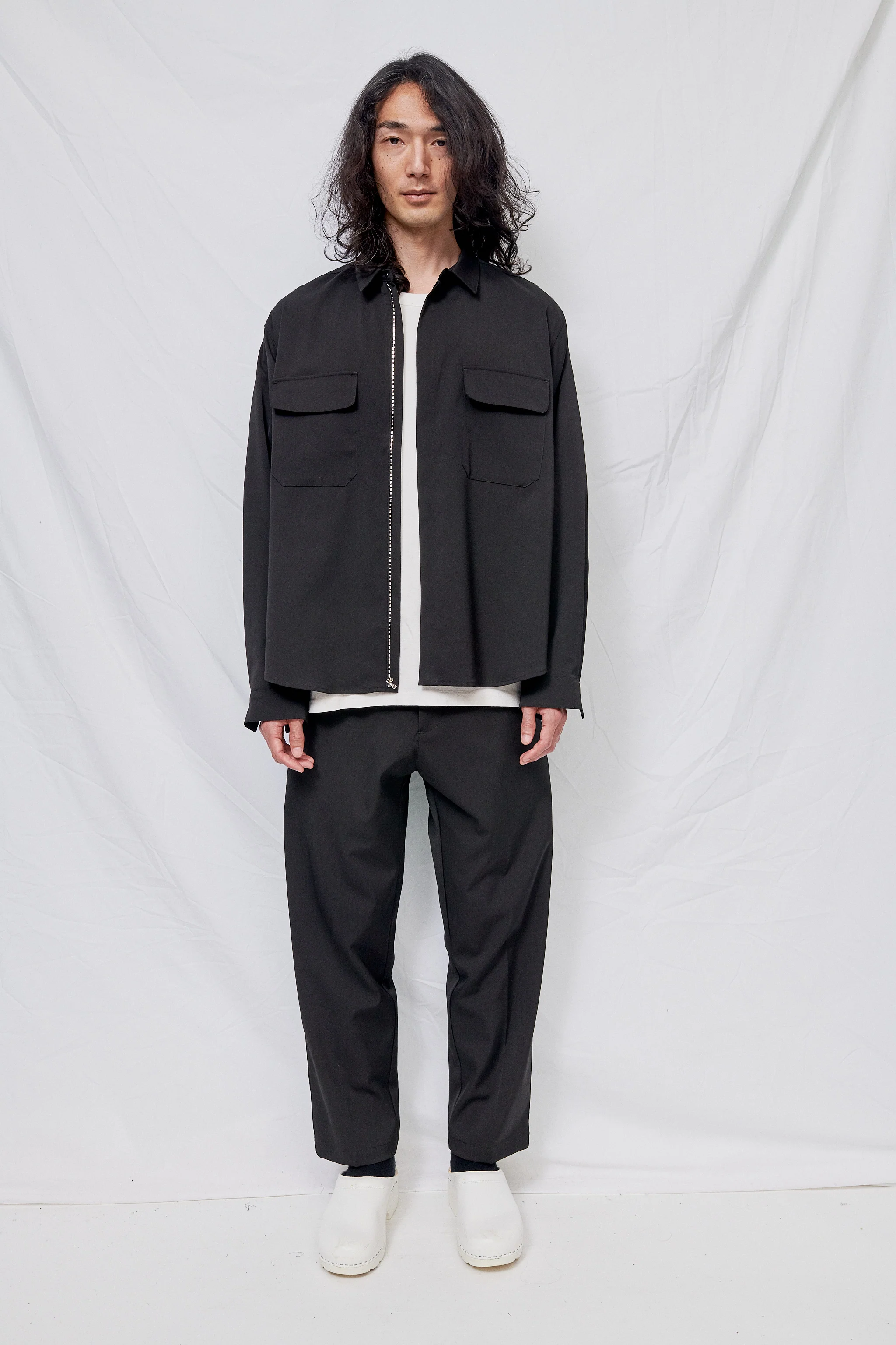 Black Suiting Zip Poet Shirt - Image 2
