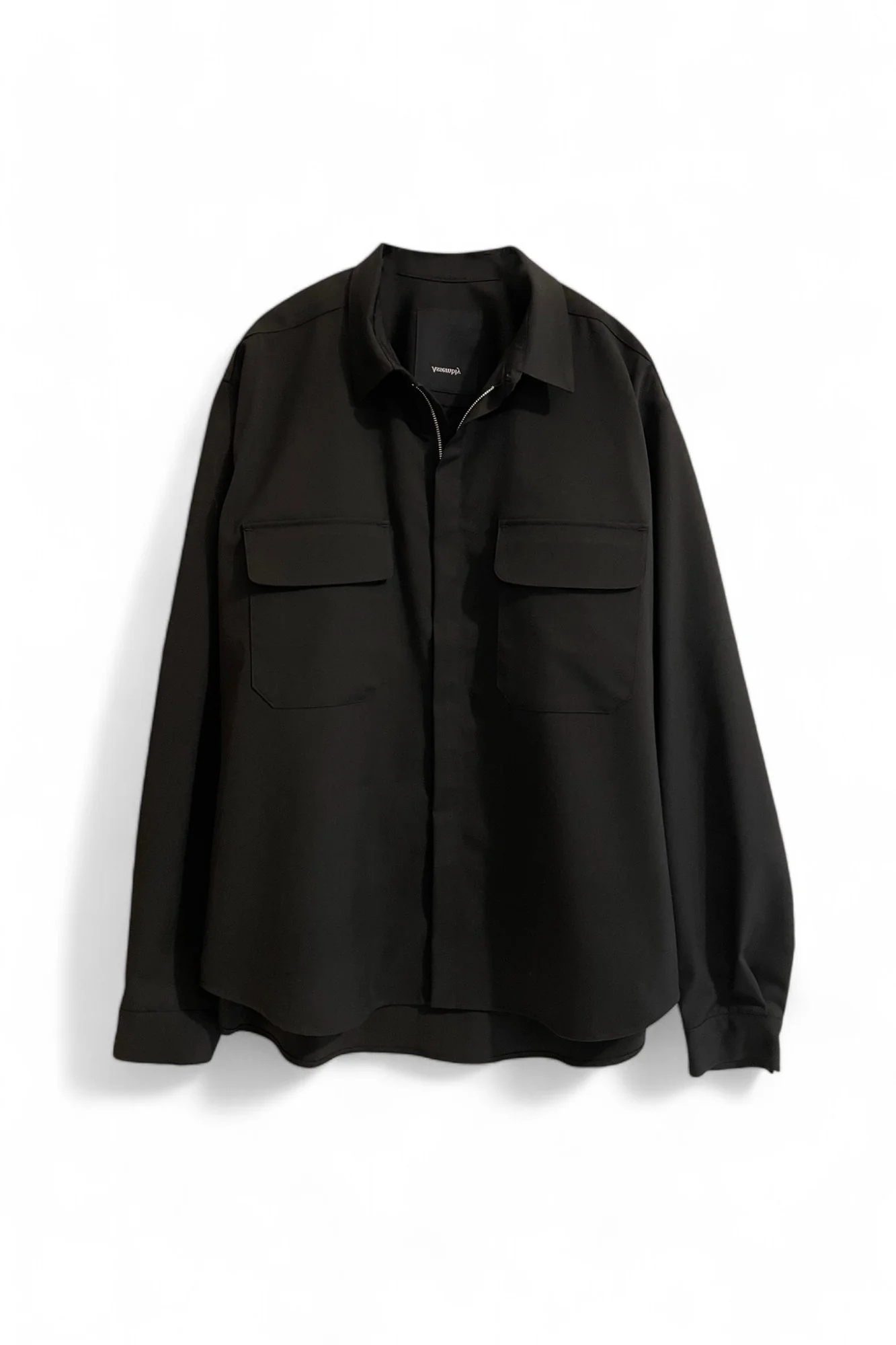 Black Suiting Zip Poet Shirt - Image 4