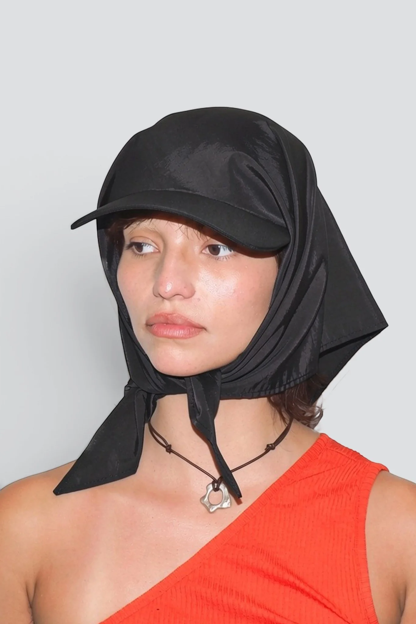 Black Swim Brimmed Scarf - Image 3