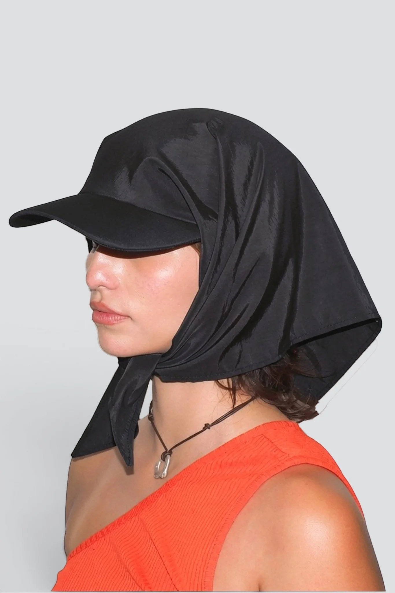 Black Swim Brimmed Scarf - Image 4