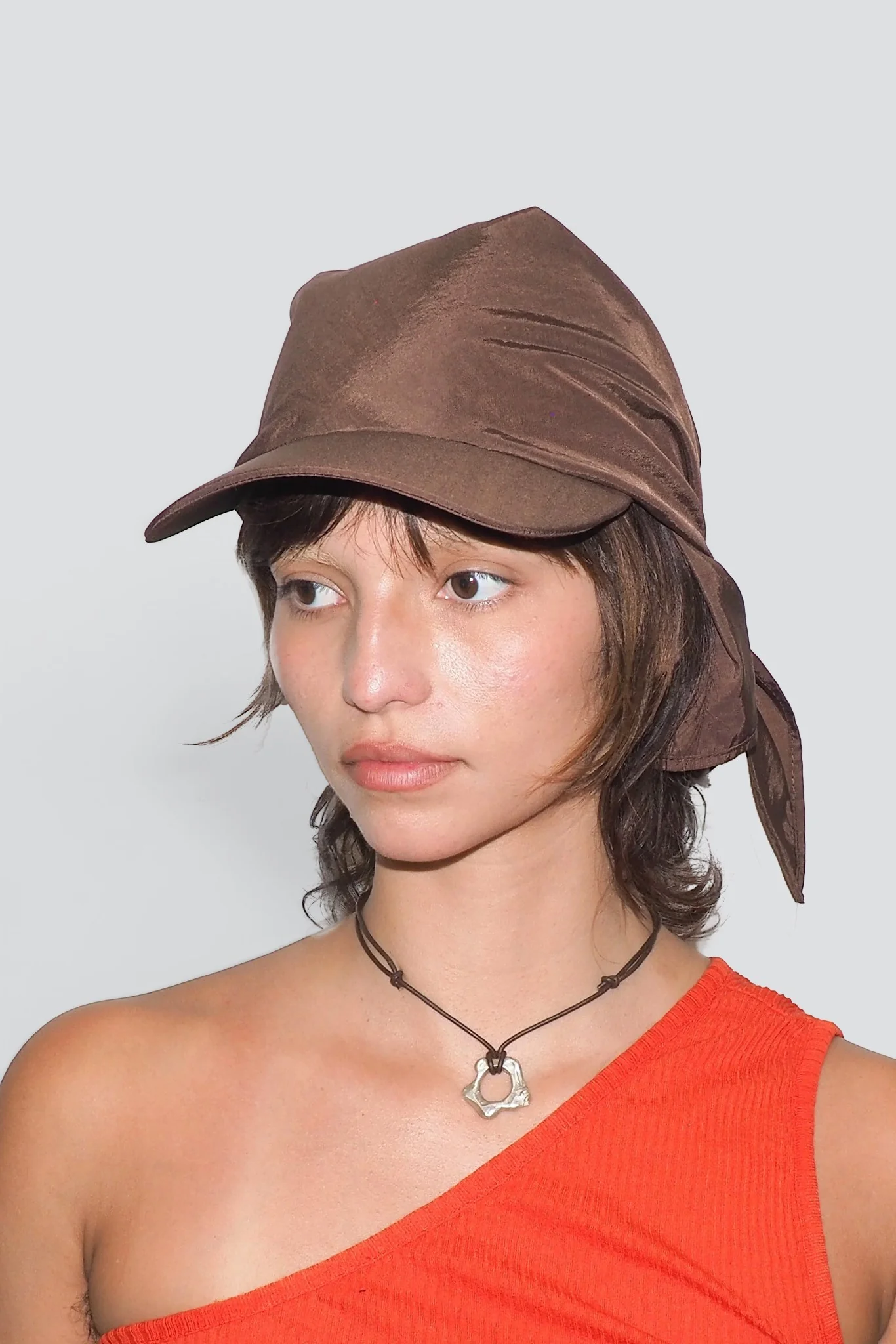 Brown Swim Brimmed Scarf - Image 5