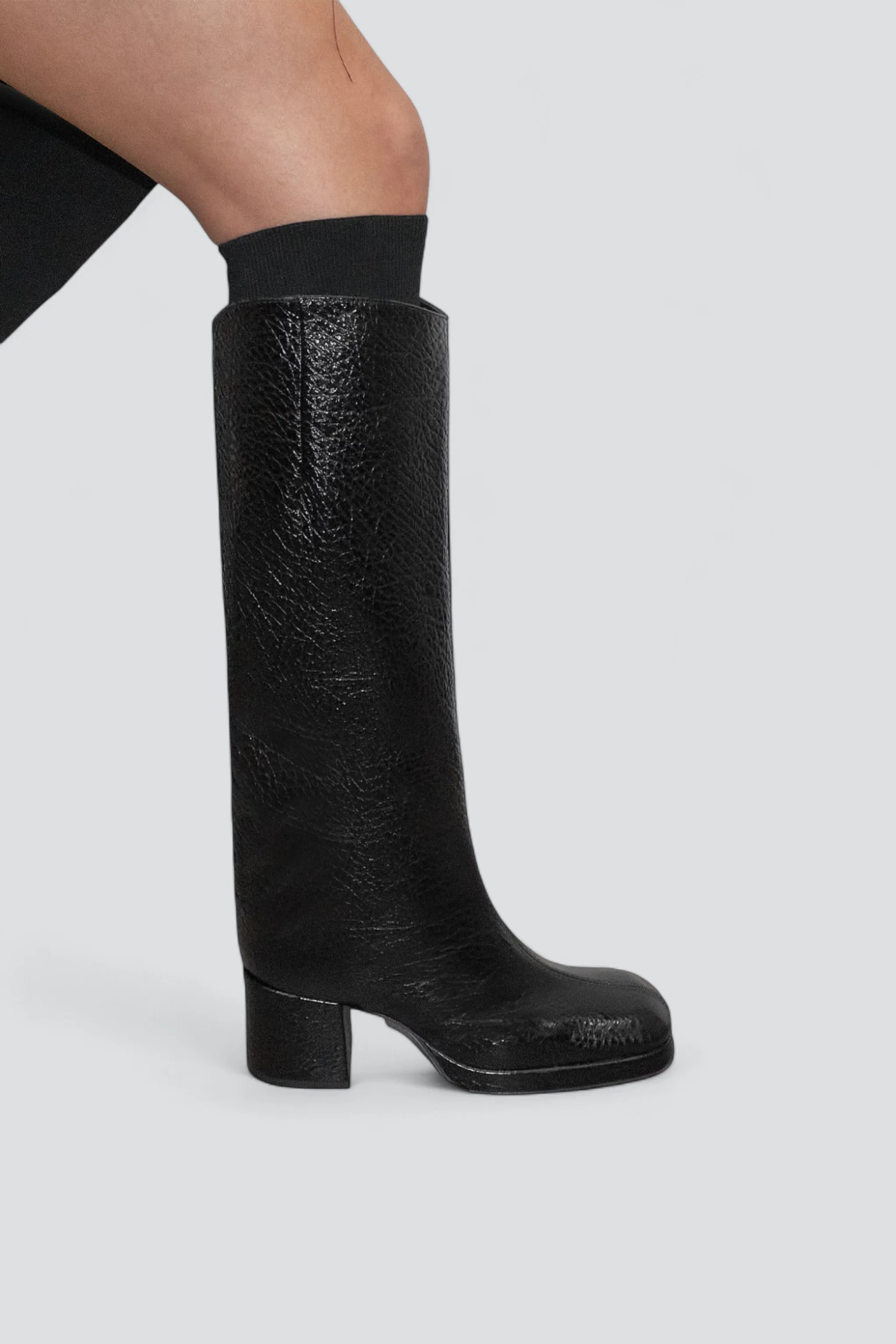 Black Grain Tundra Tall Boots - Image 7