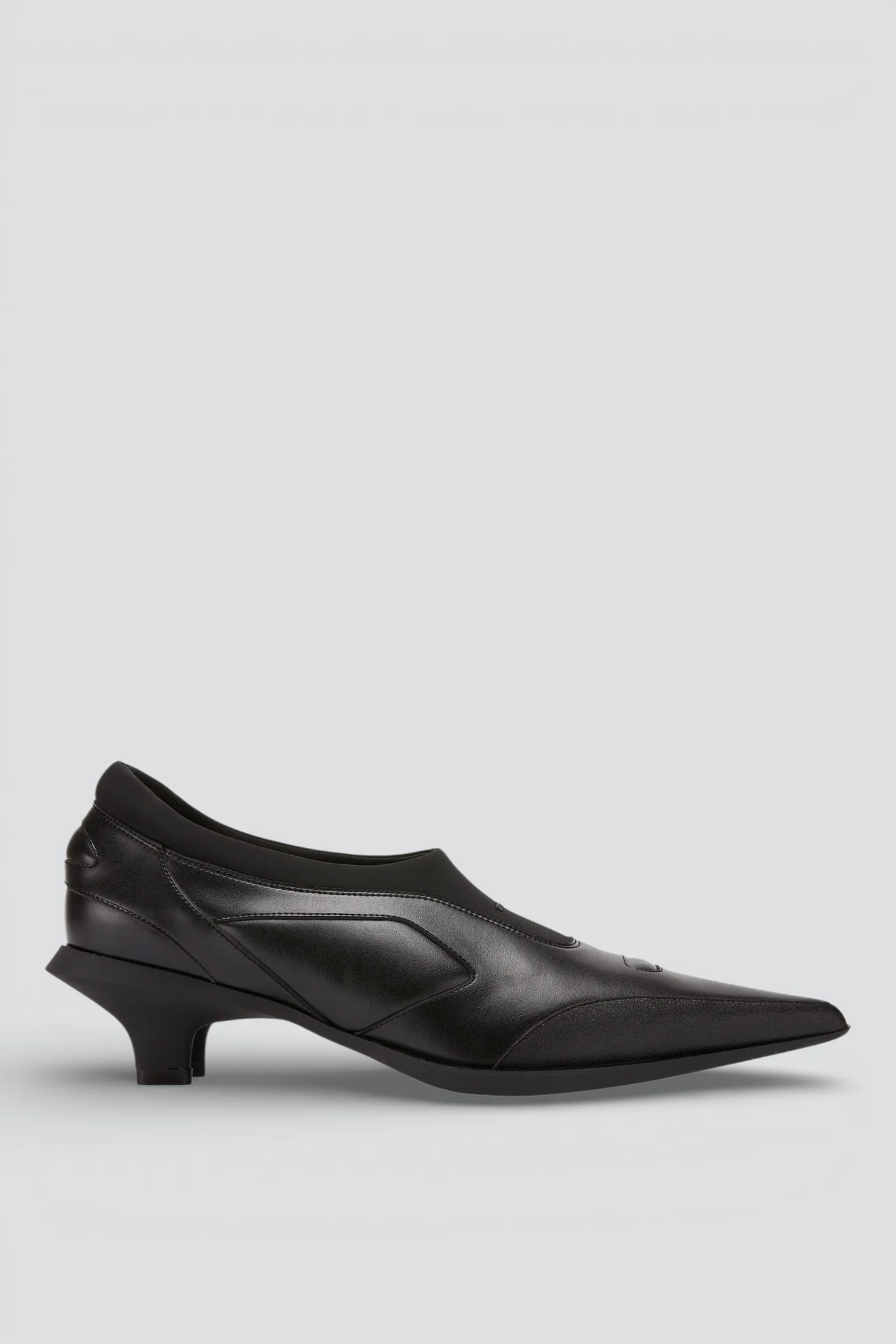 Black Velo Flex Mule Heels