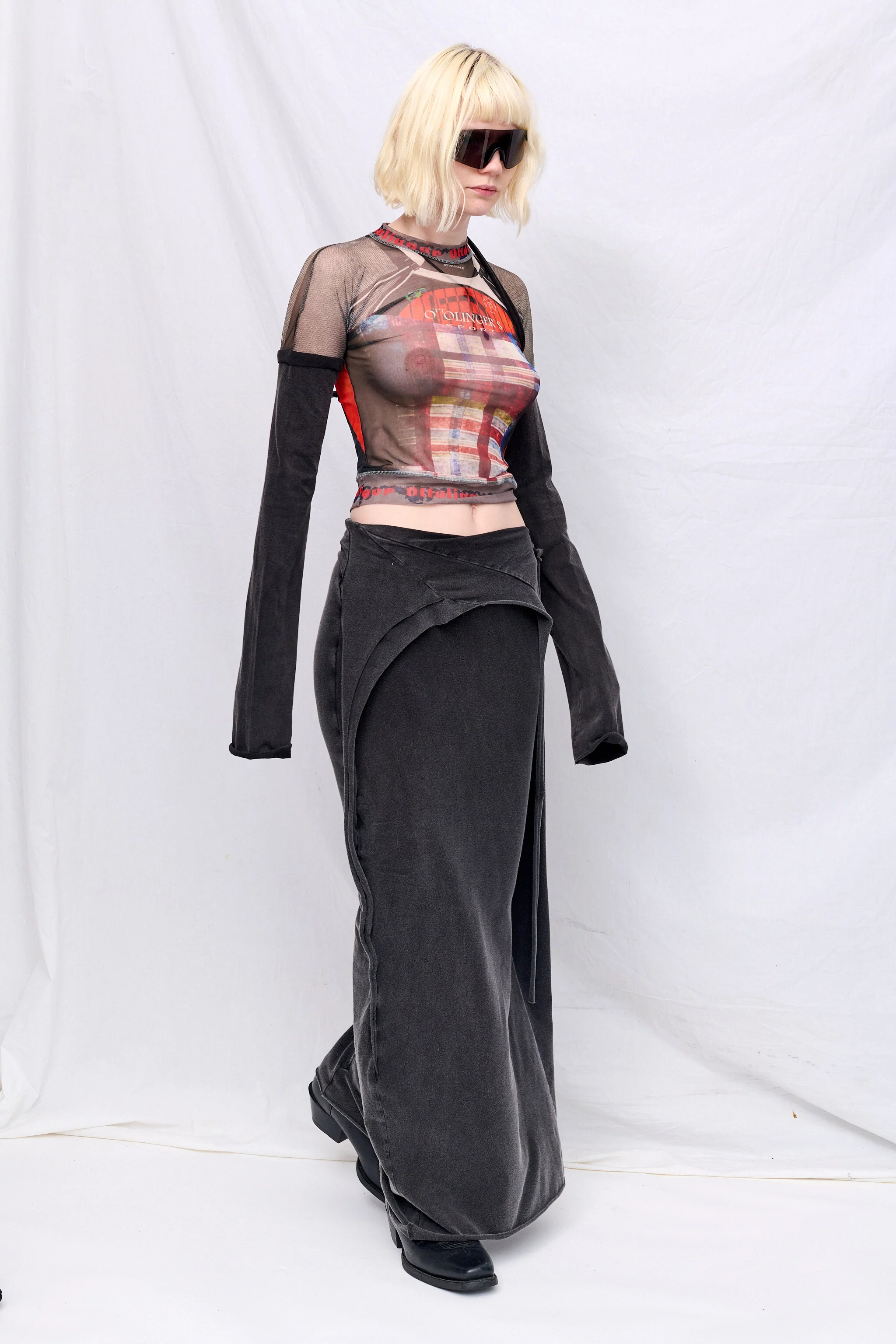 Black Wash Slitted Maxi Skirt - Image 6