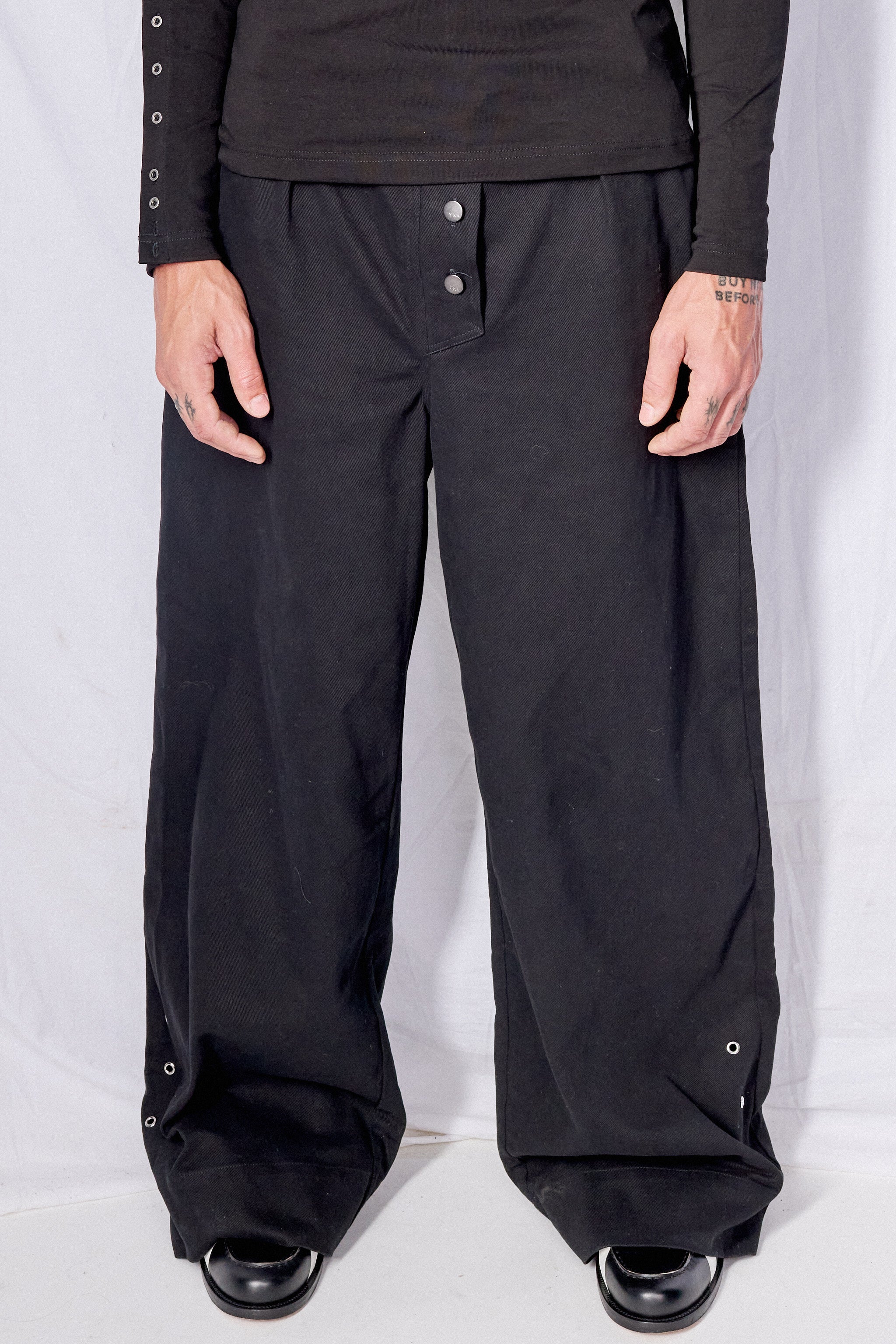 Black Wide Leg Firefighter Pant - Image 3