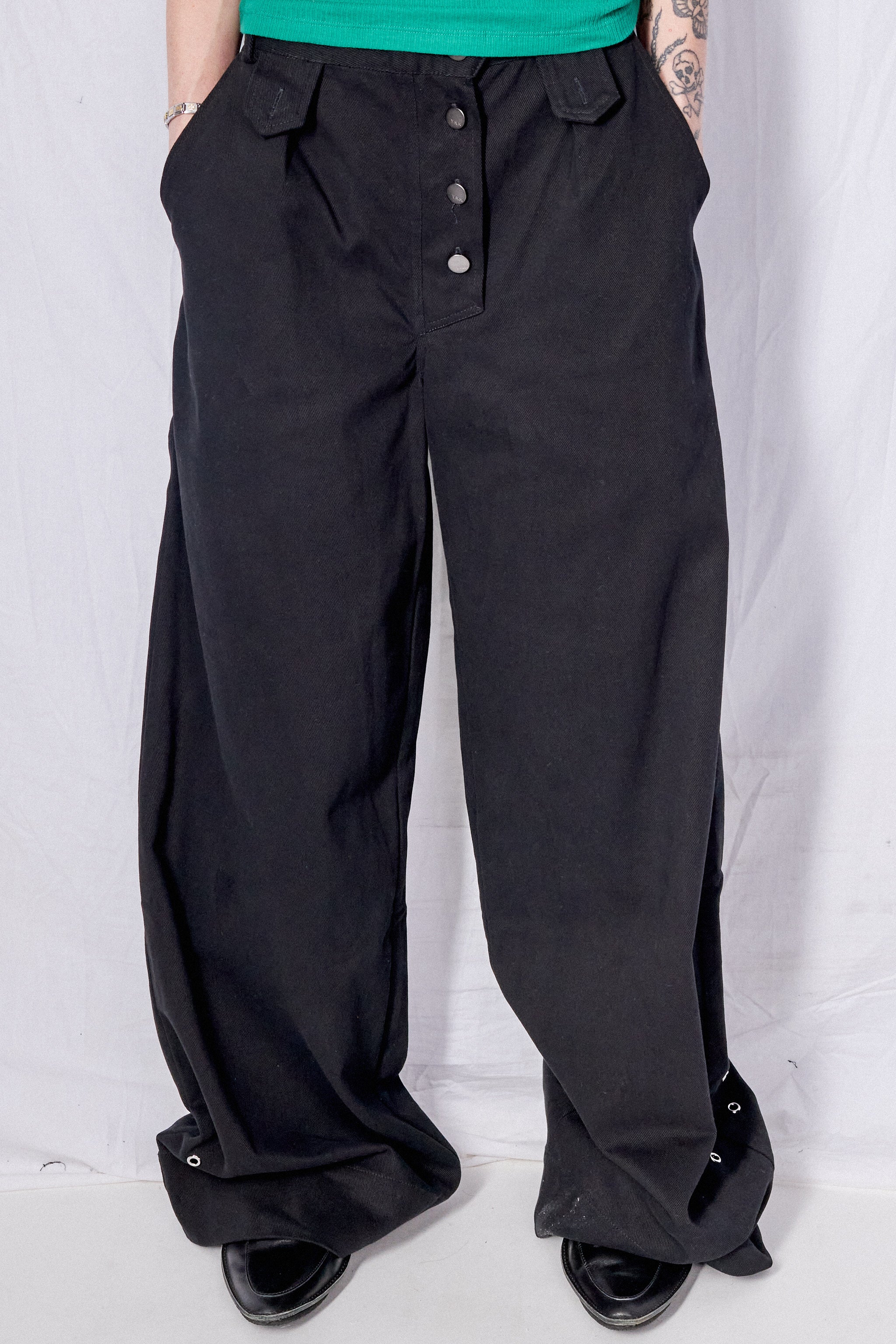 Black Wide Leg Firefighter Pant - Image 4