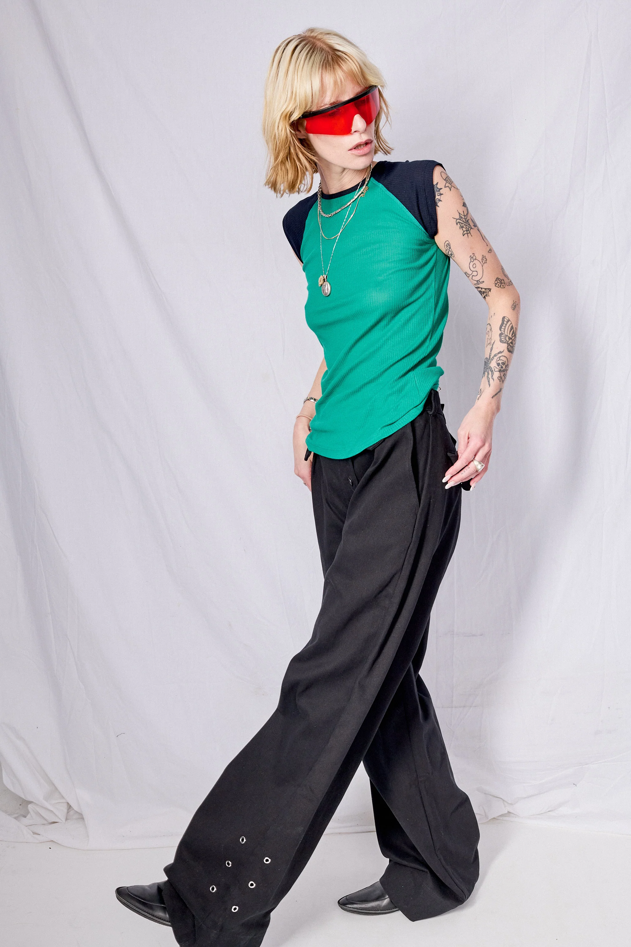 Black Wide Leg Firefighter Pant - Image 5