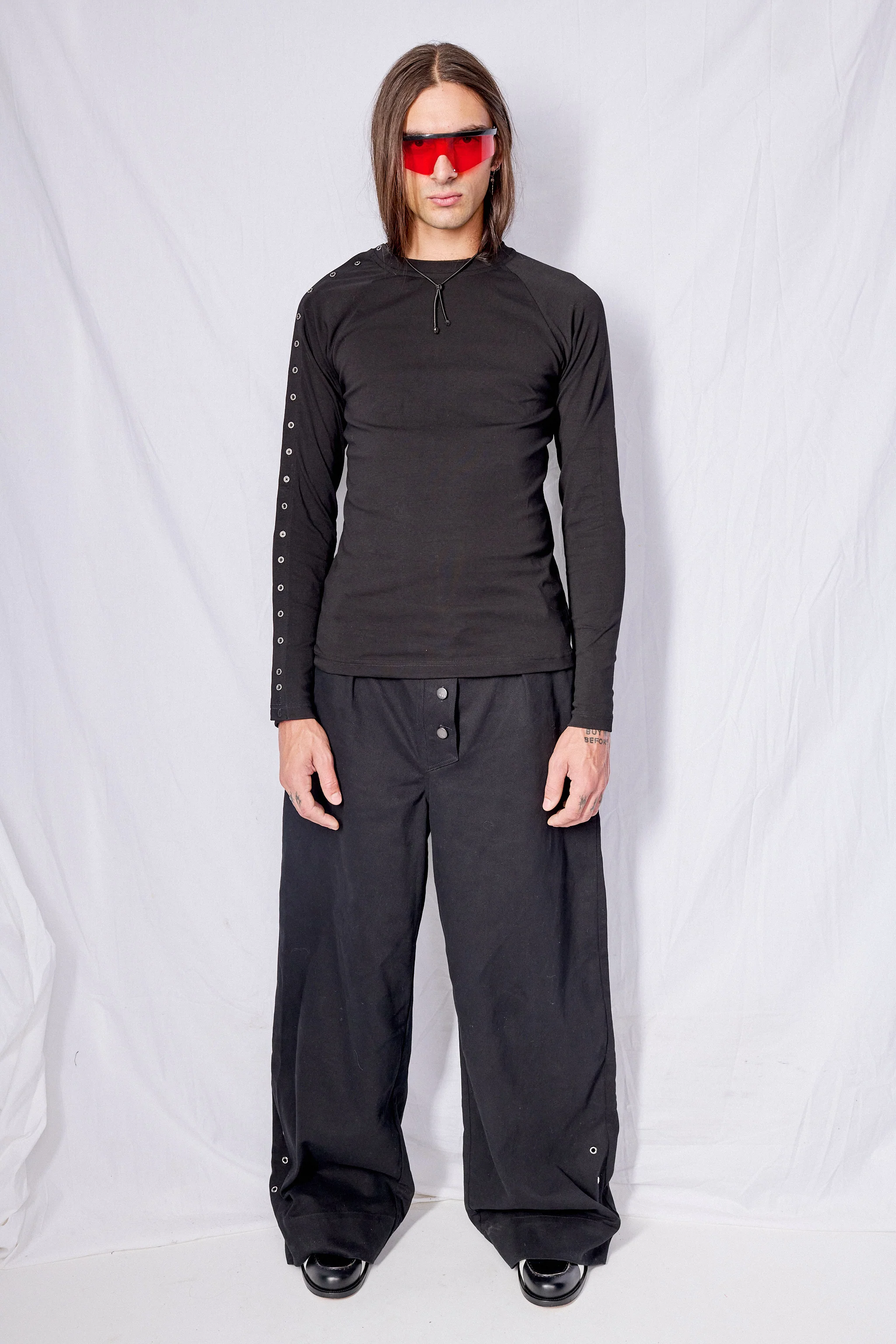 Black Wide Leg Firefighter Pant - Image 6