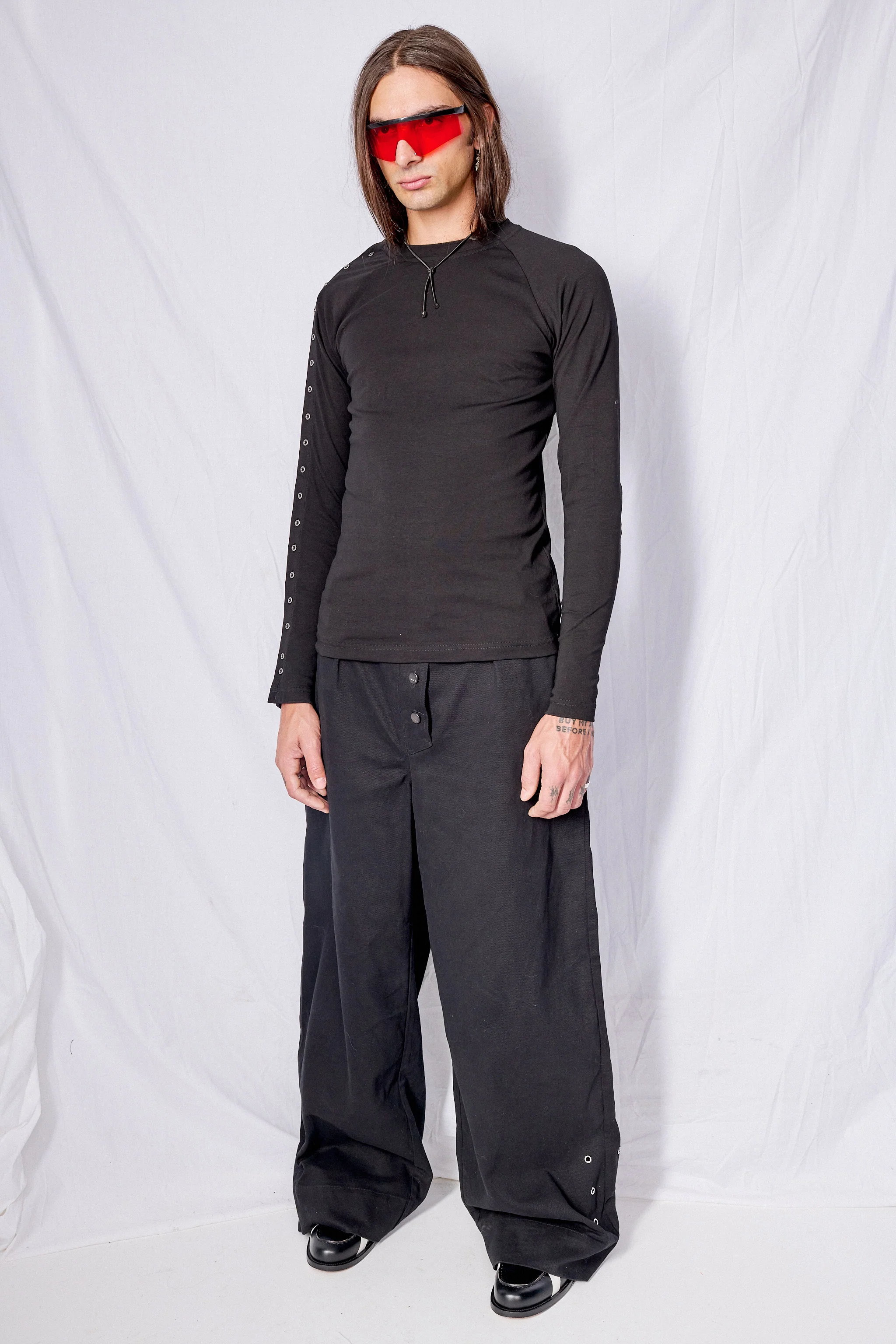 Black Wide Leg Firefighter Pant - Image 7