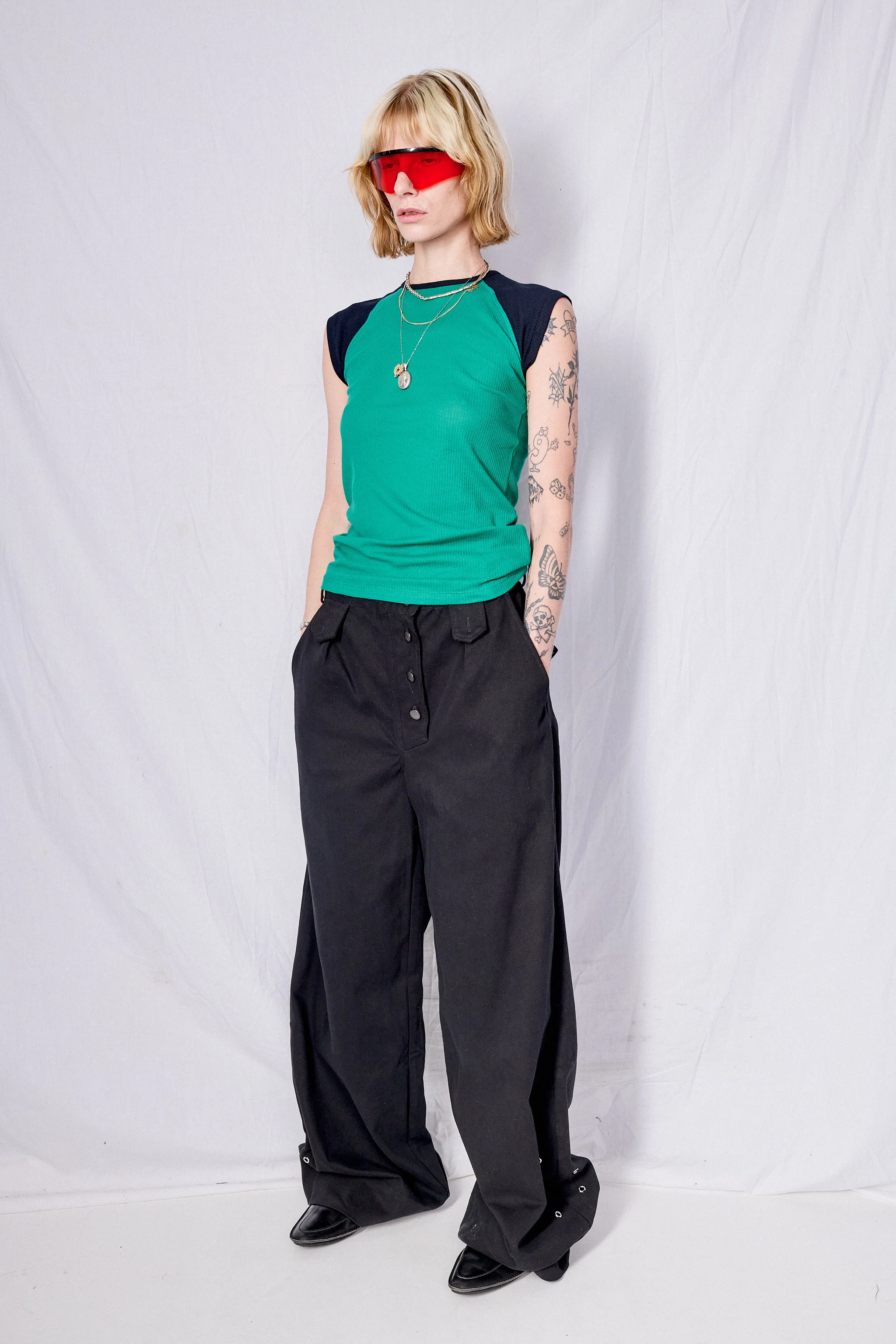 Black Wide Leg Firefighter Pant - Image 8