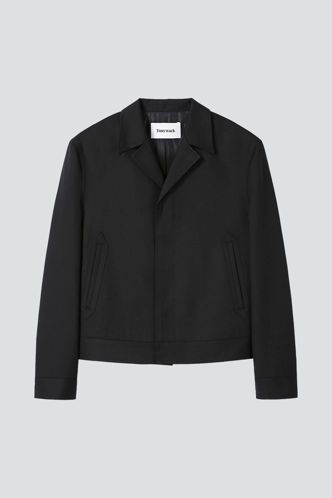 Black Wool Cropped Tailored Blouson