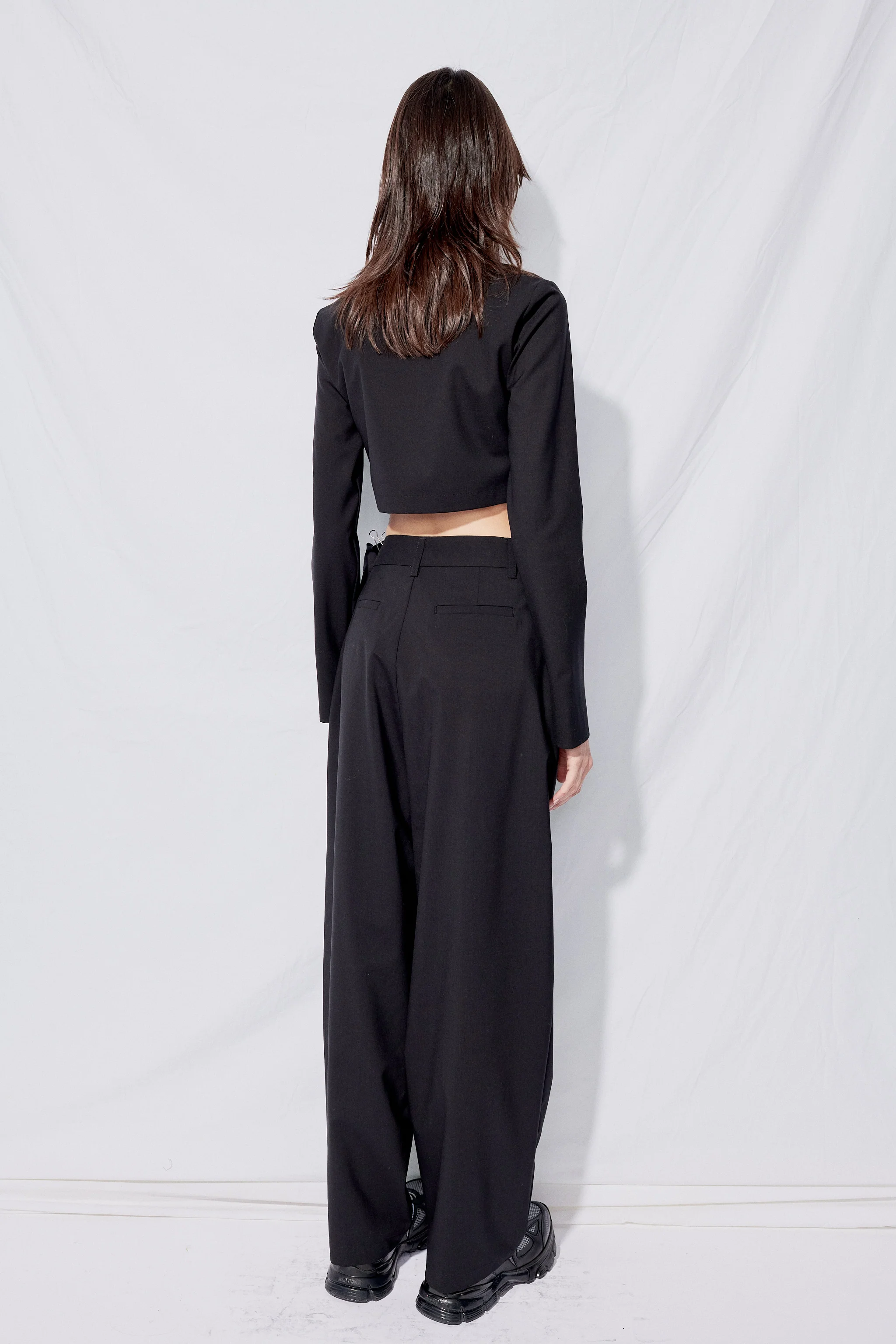 Black Suiting Crop Rugby Top - Image 6
