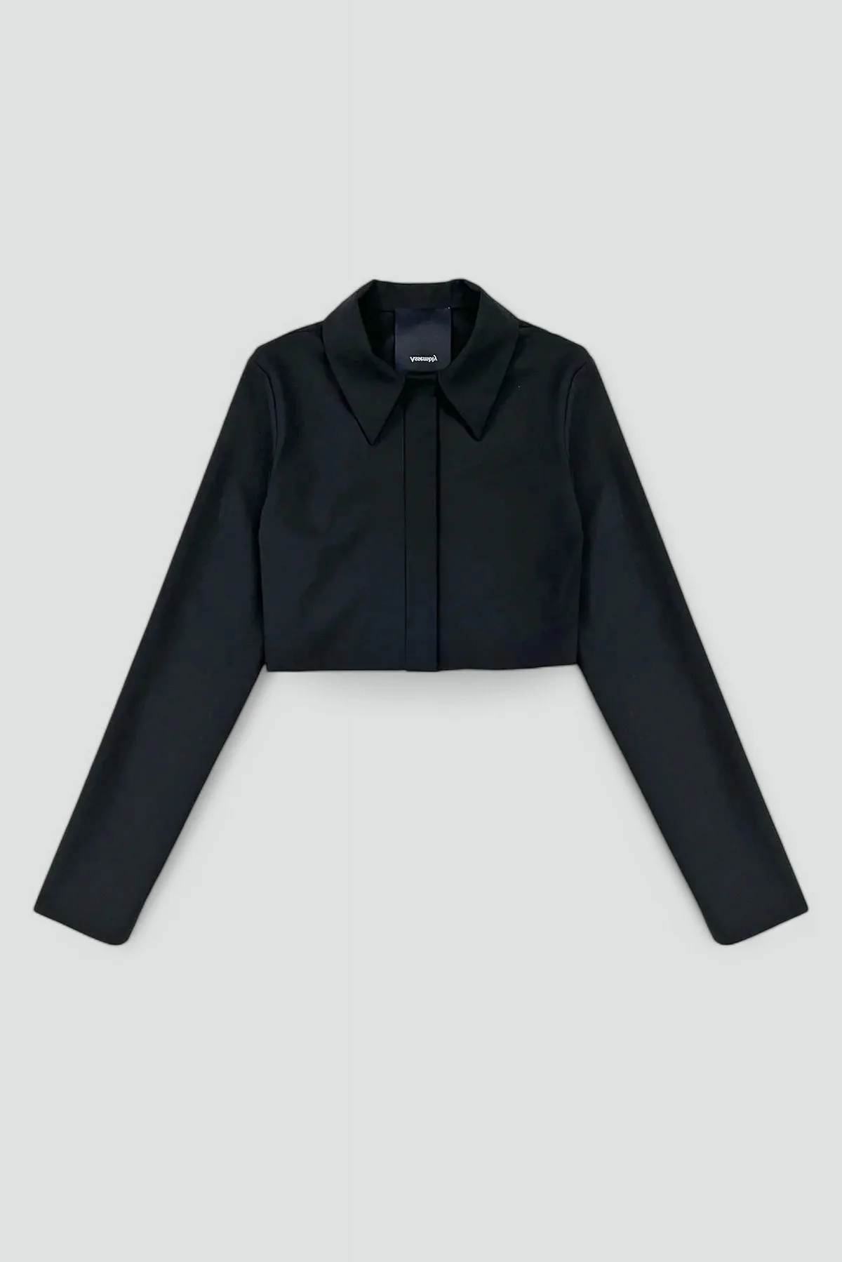 Black Suiting Crop Rugby Top - Image 7