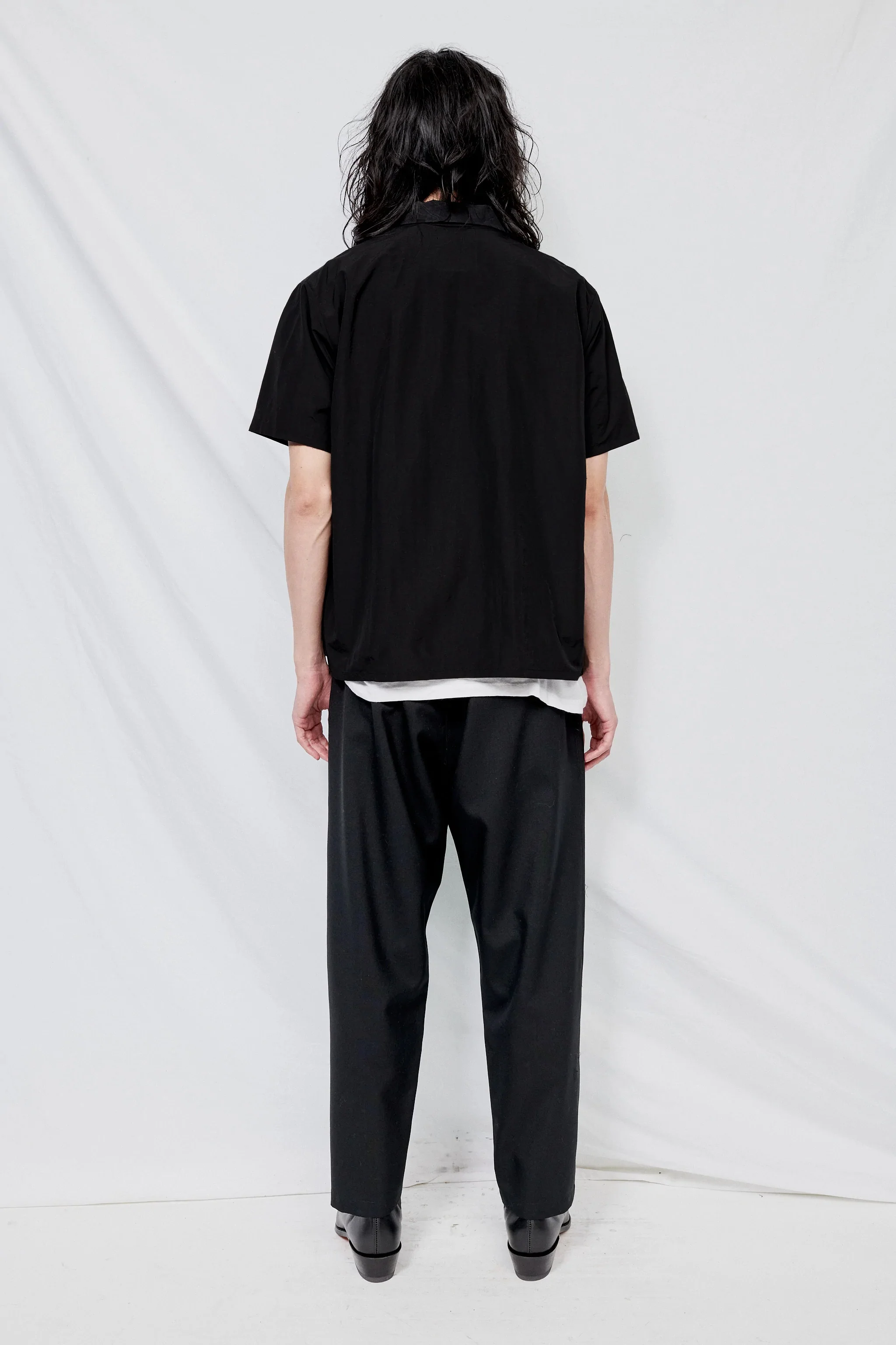 Black Suiting Zip Camp Shirt - Image 4
