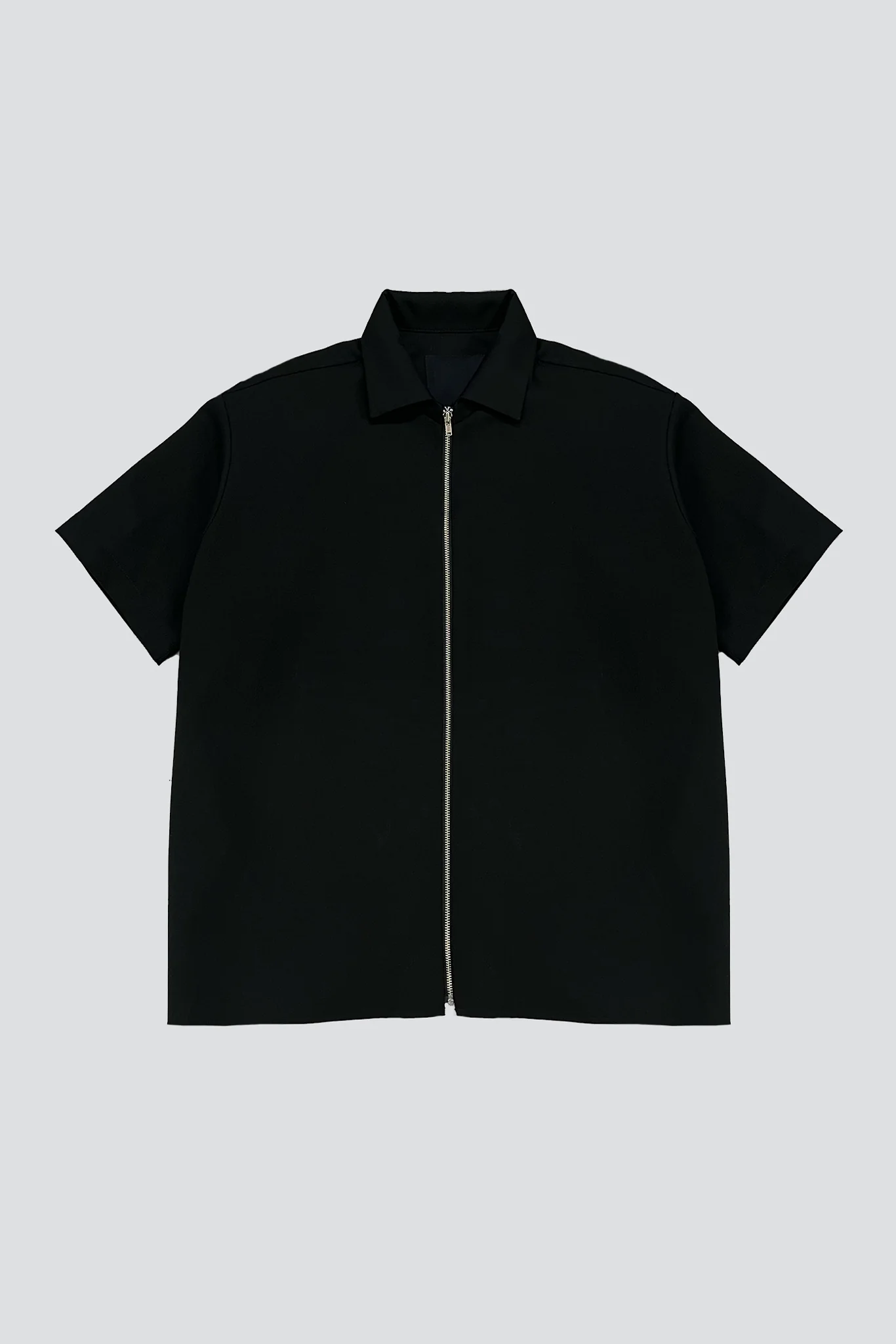 Black Suiting Zip Camp Shirt - Image 5