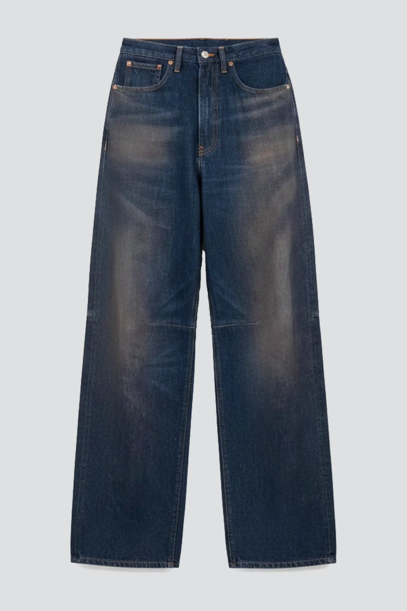 Blue Dark Washed 5 Pocket Jeans