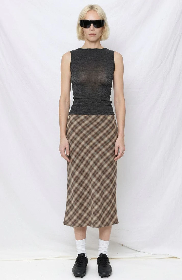 Blur Check Enmesh Skirt - Image 2
